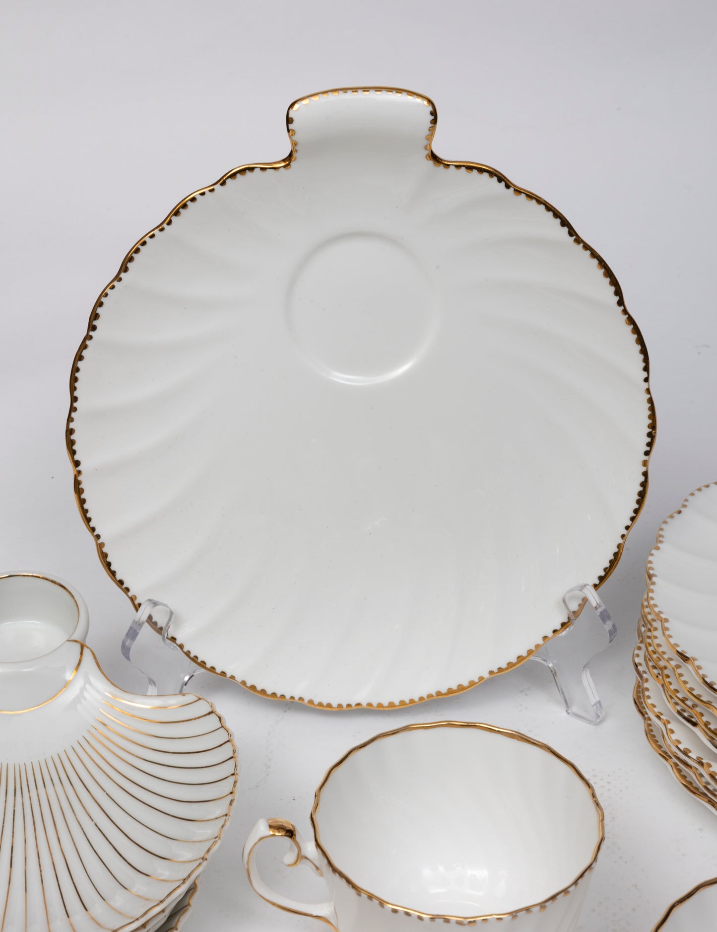 Old Grecian Flute Luncheon Dish Set