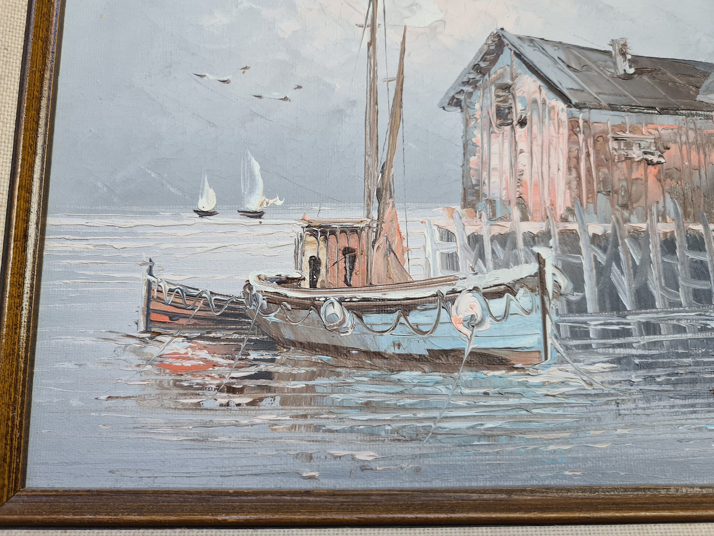Harbour scene, oil on board, signed Max SAVY, French 1918-2010
