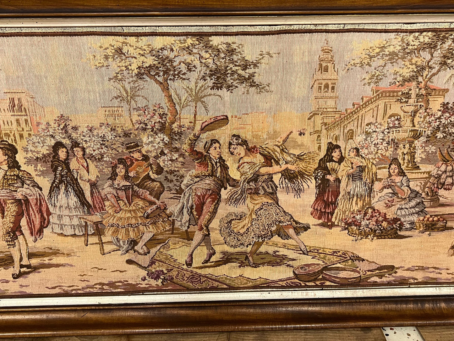 Large Framed Antique French Tapestry