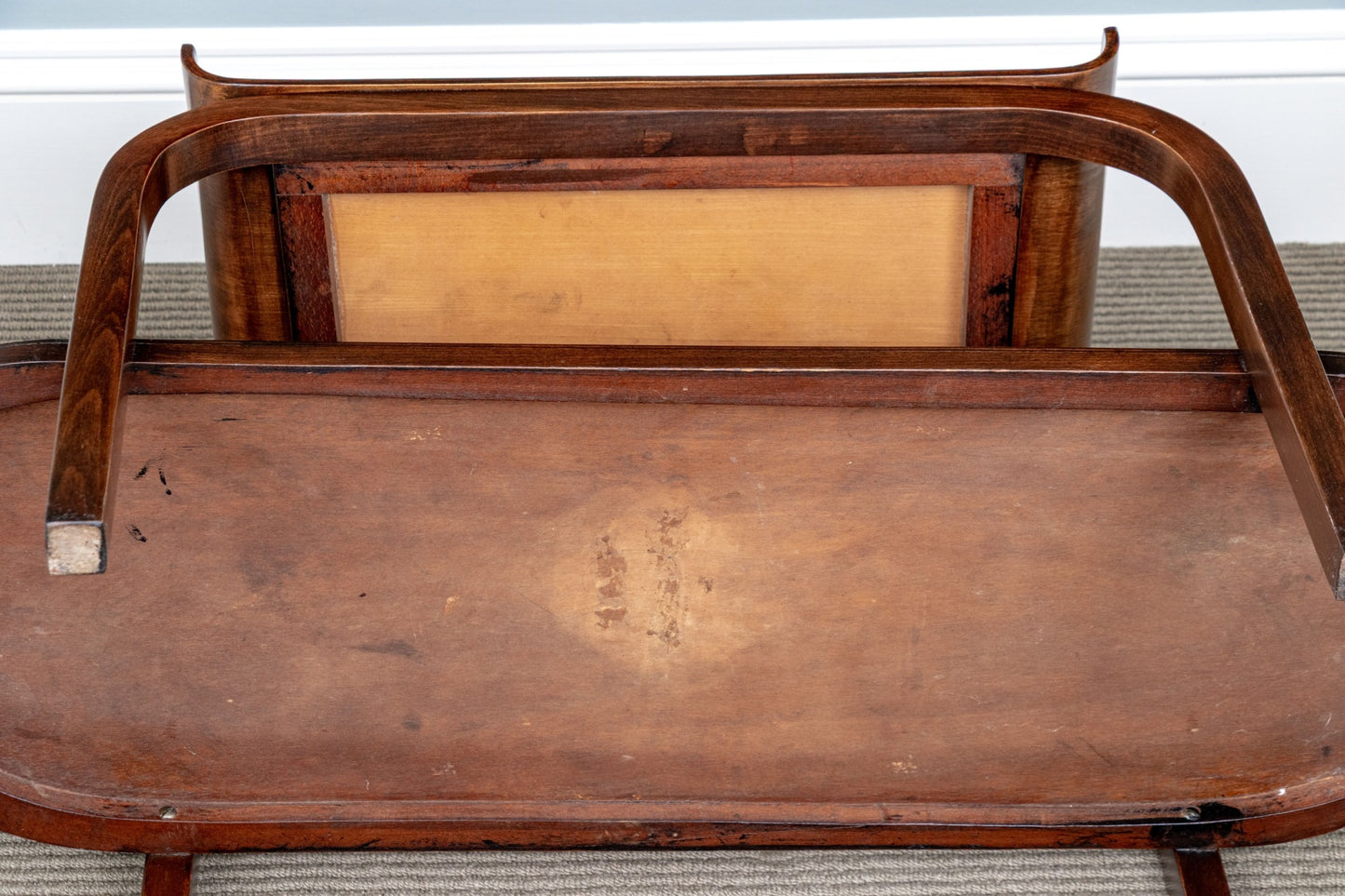 MCM/Art Deco Two Tier Wood Accent Table Attributed to Thonet-Mundus