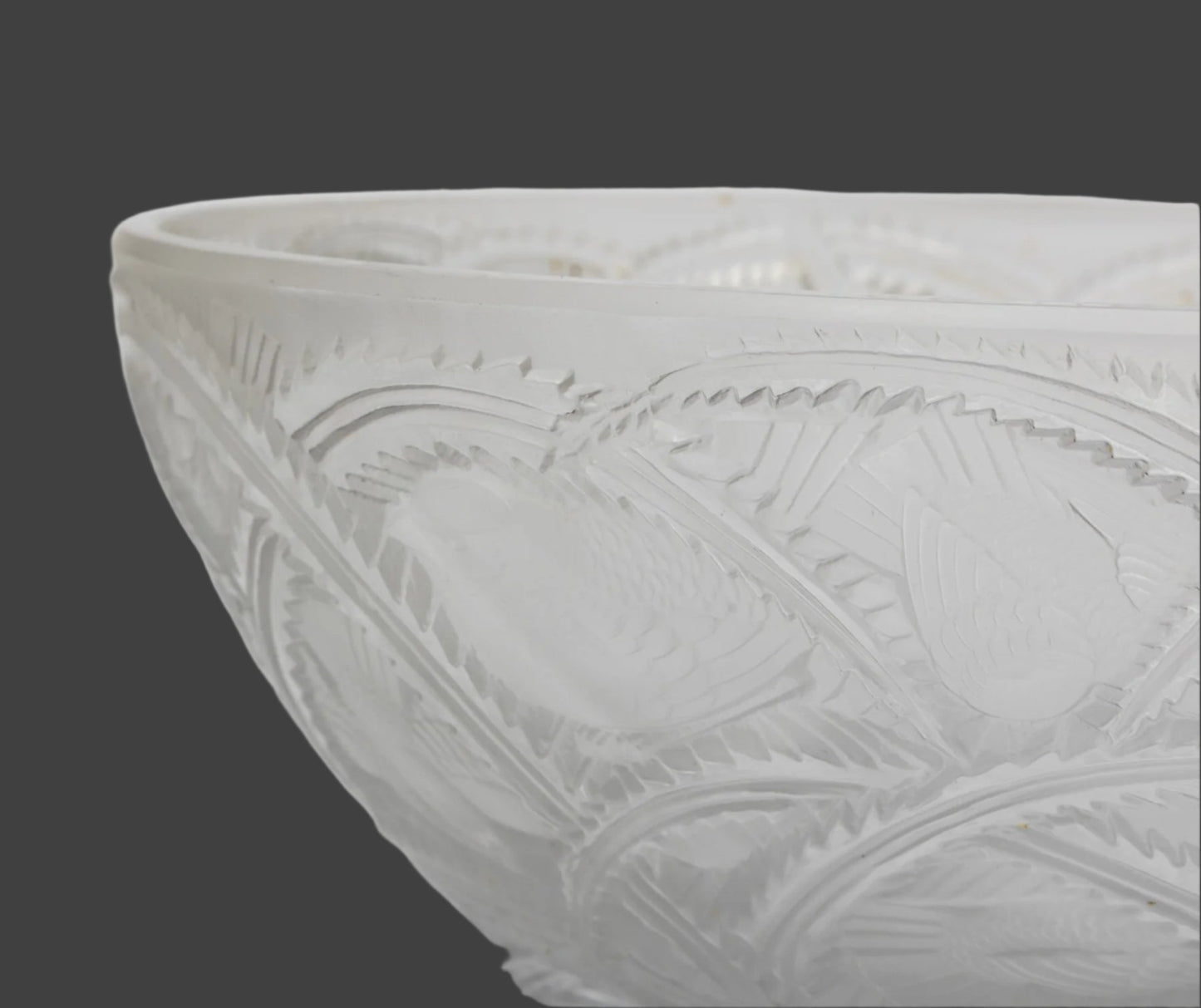 Lalique France Crystal Pinsons Finches Bowl