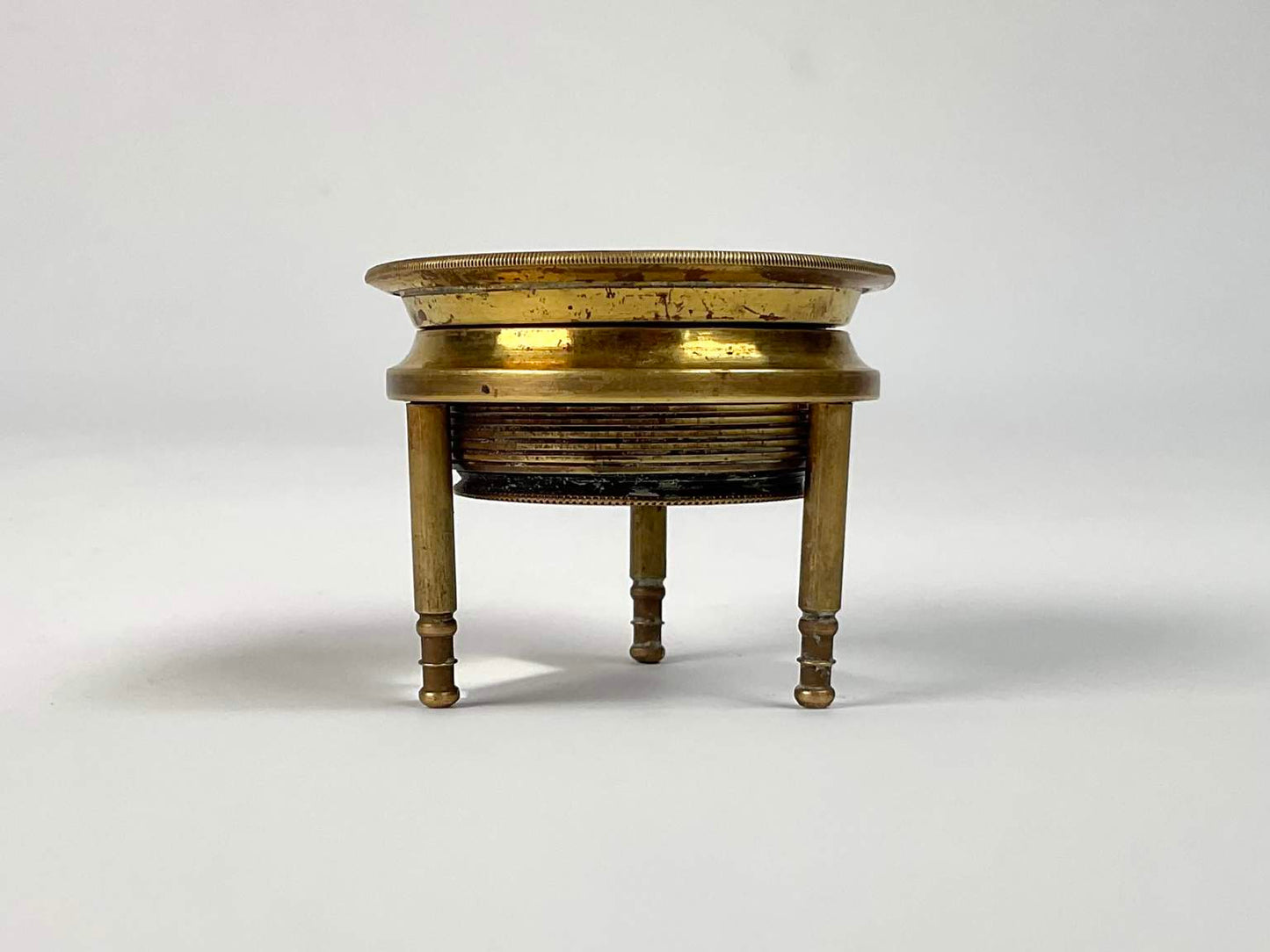 Antique Brass Loupe Magnifying Glass With Brass Tripod