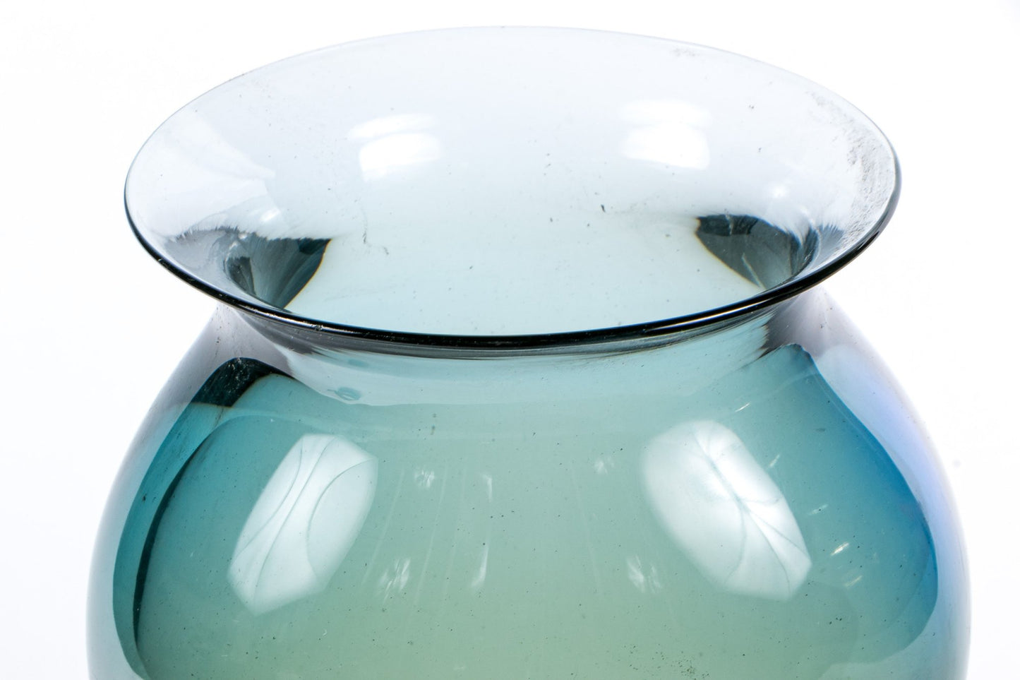 Stunning 15" Heavy Monumental Tri-Color Glass Vase