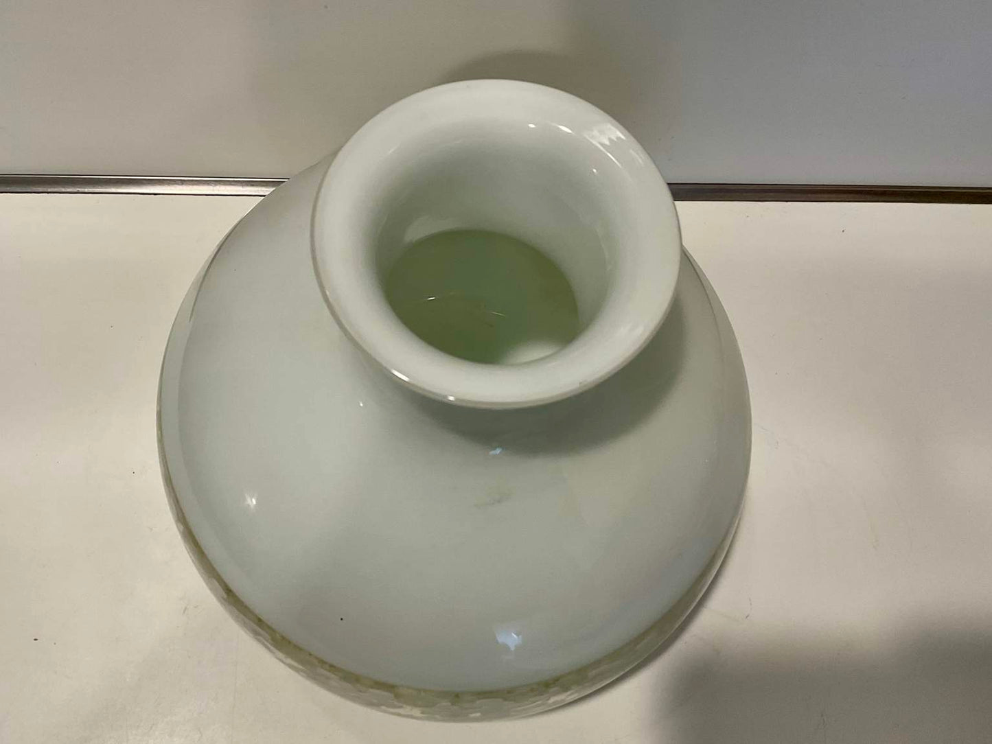 Vintage White Art Glass Vase, Luciano Gaspari, 1964, for Salviati & C.  Signed