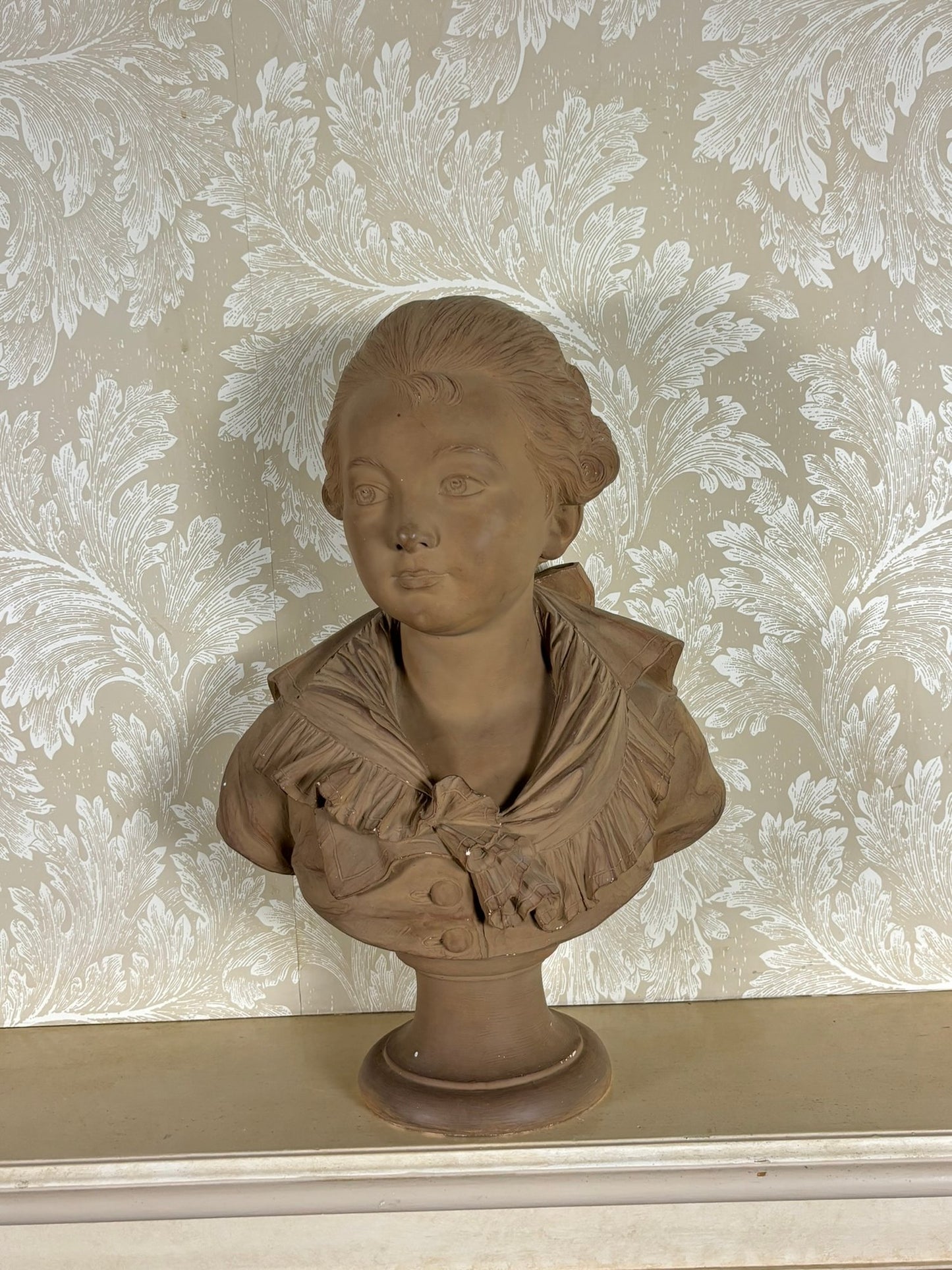 Rare one of a kind Antique French Terracotta Bust, signed Augustin Pajou (1730 - 1809)
