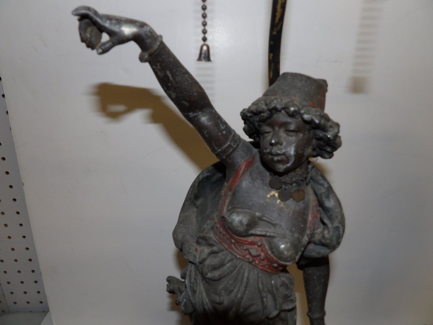 Pair Spelter Orientalist Figures 19th Century, Man And Woman Lamped