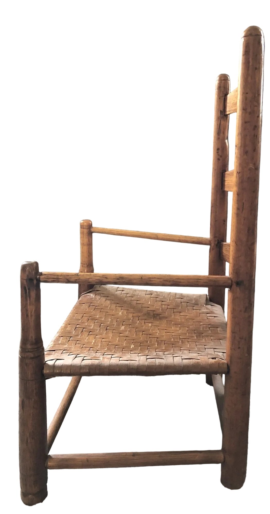 Antique Children's Ladder Back Splint Weave Seat Chair