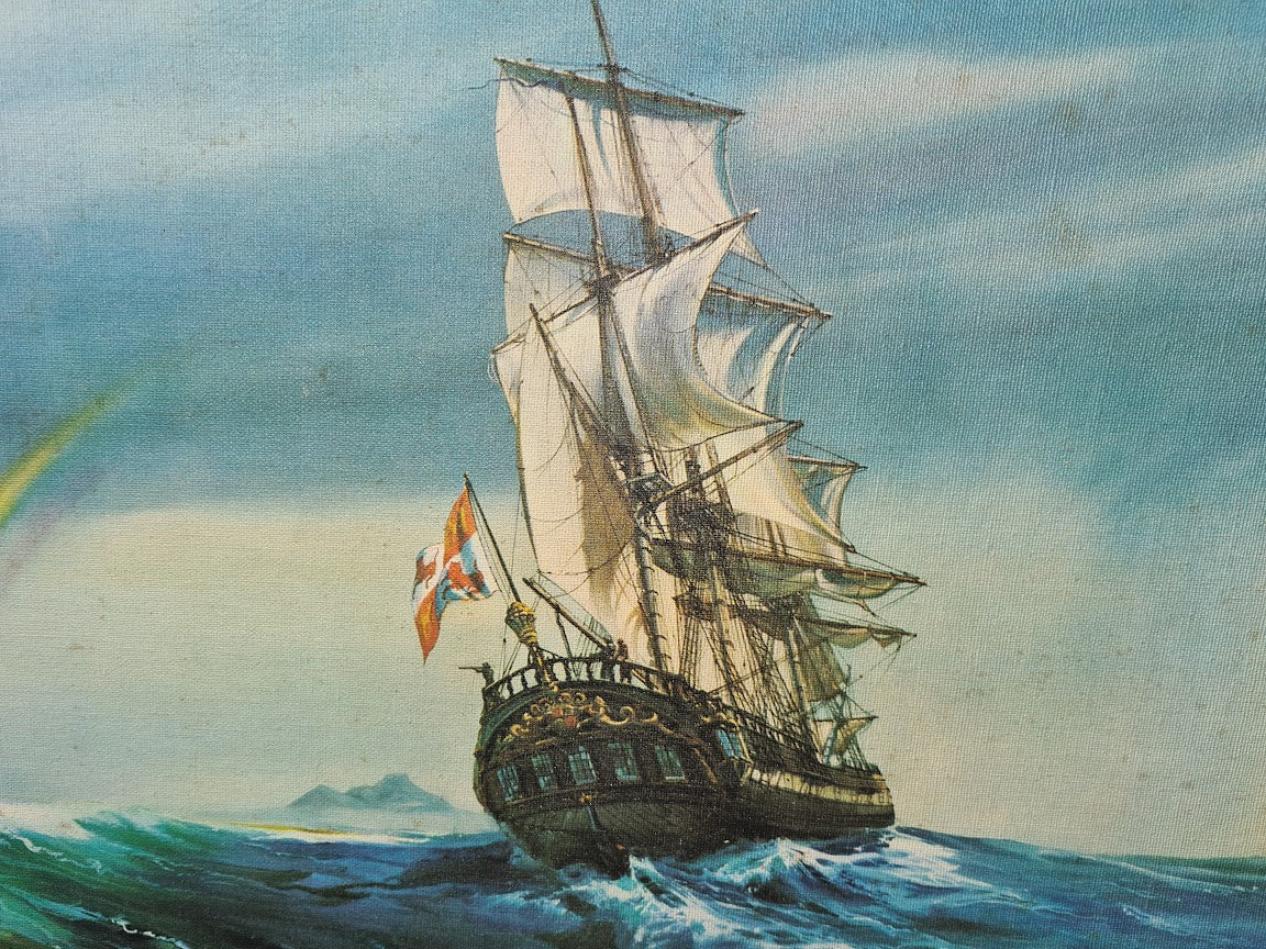 "DISCOVERY" Tall Sailship, Oil on Board