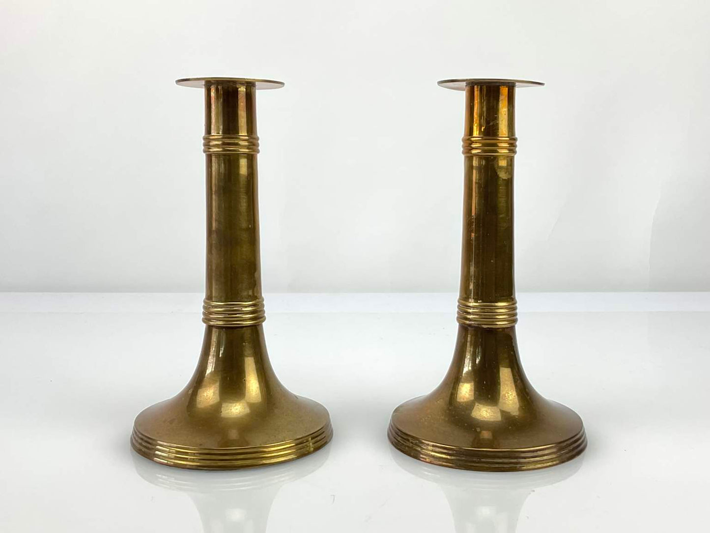 Pair of Vintage Gunther Lambert Brass Candleholders