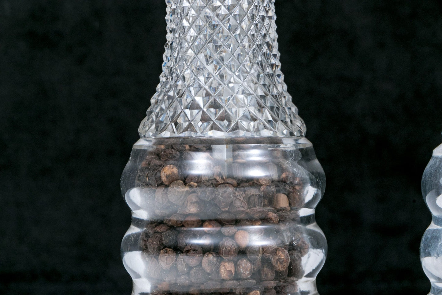 Pair Of French Crystal And Brass Salt And Pepper Shakers