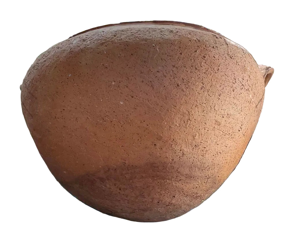 Large Antique Terracotta Vessel with Spout & Handles
