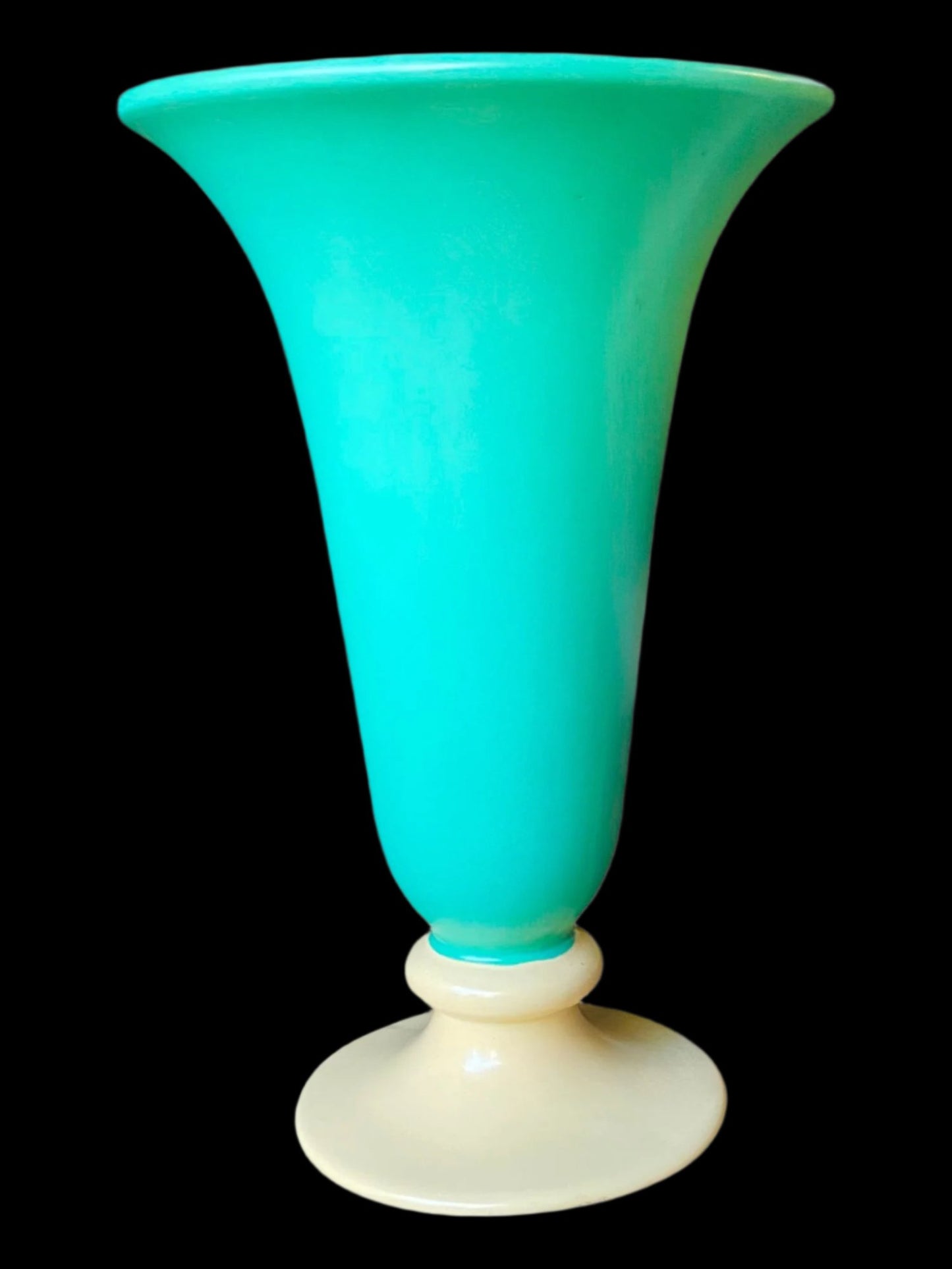 Large Art Deco Ceramic Trumpet Vase