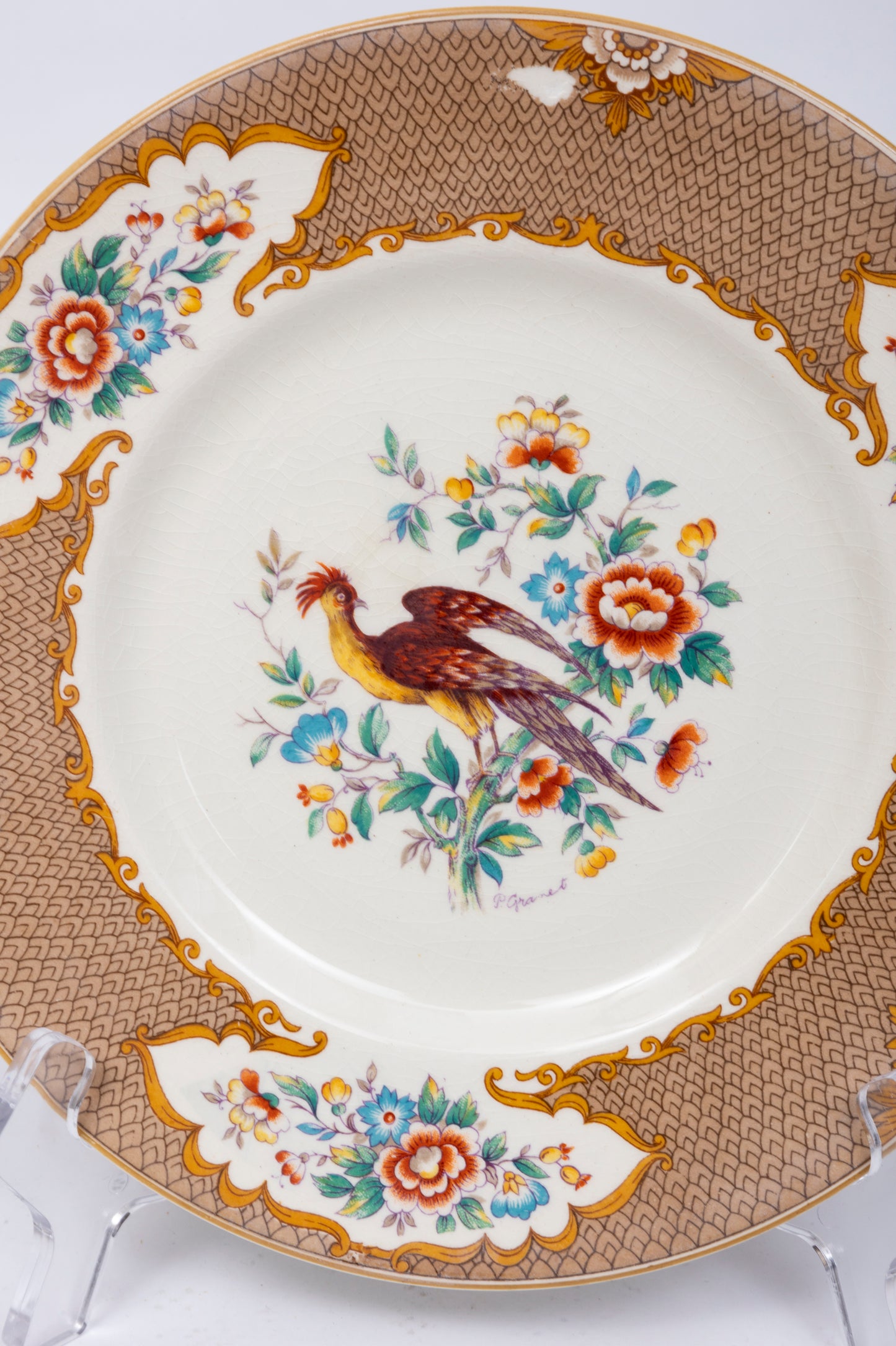 Hand Painted Old Bow Pheasant Plate Collection, Myott, Son&Co Staffordshire, England