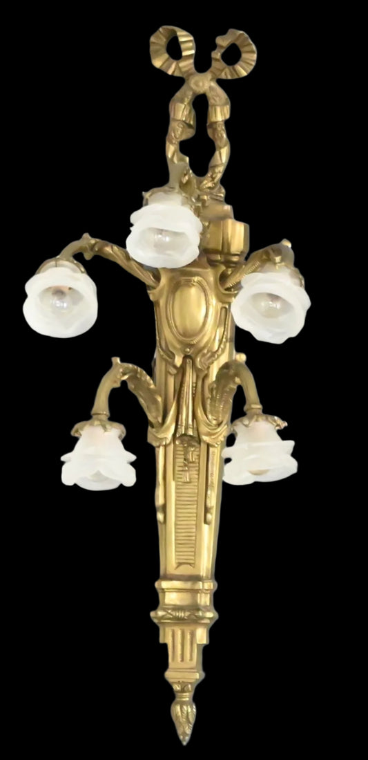 Classic Pair of Early 20th Century Louis XVI Style Sconces- A Pair