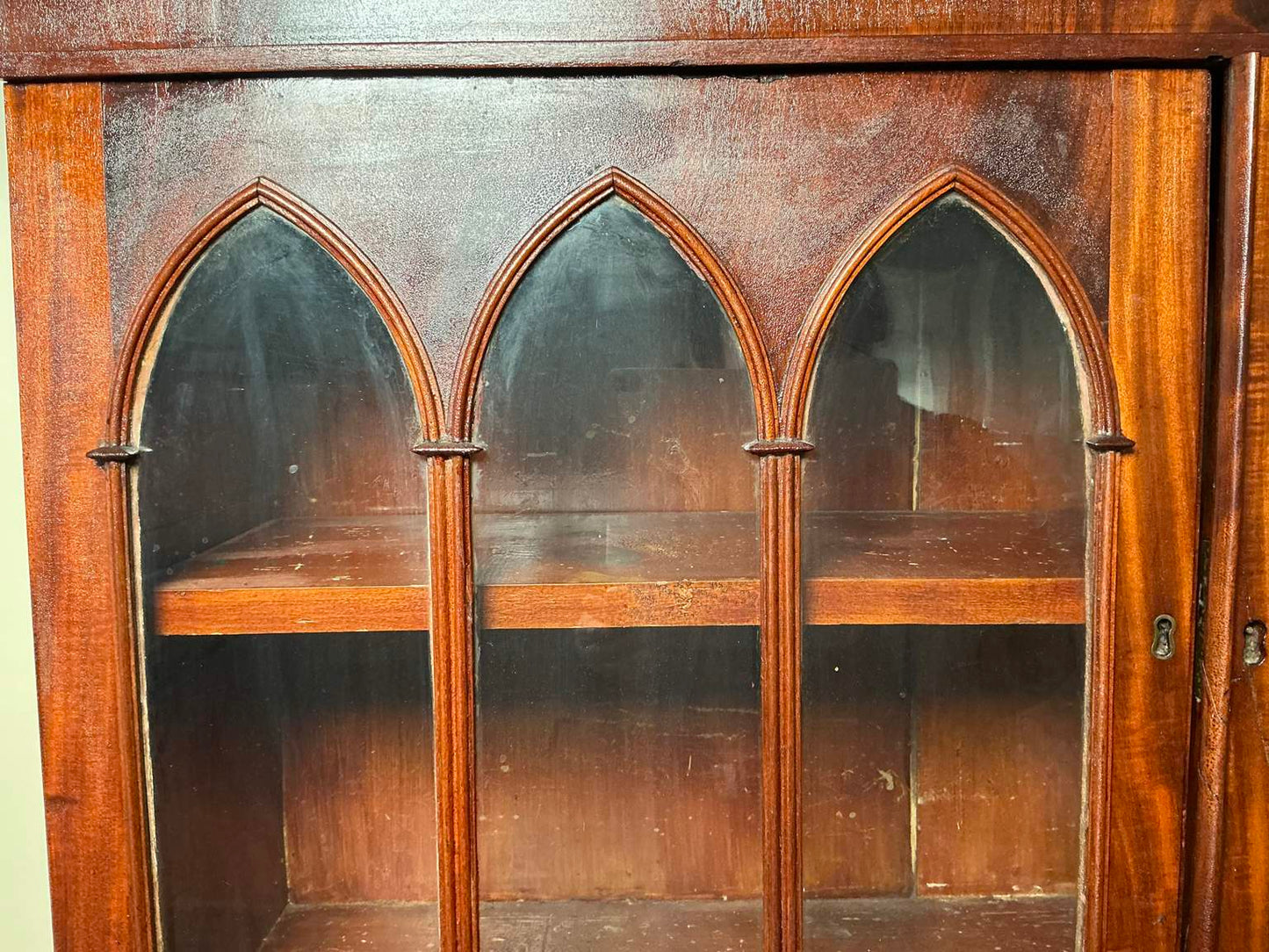 Antique American Federal Style Flame Mahogany Secretary-Bookcase Early 1800
