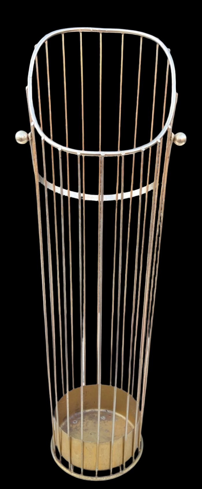 Mid 20th Century Brass Wire Umbrella Stand after Mathieu Mategot
