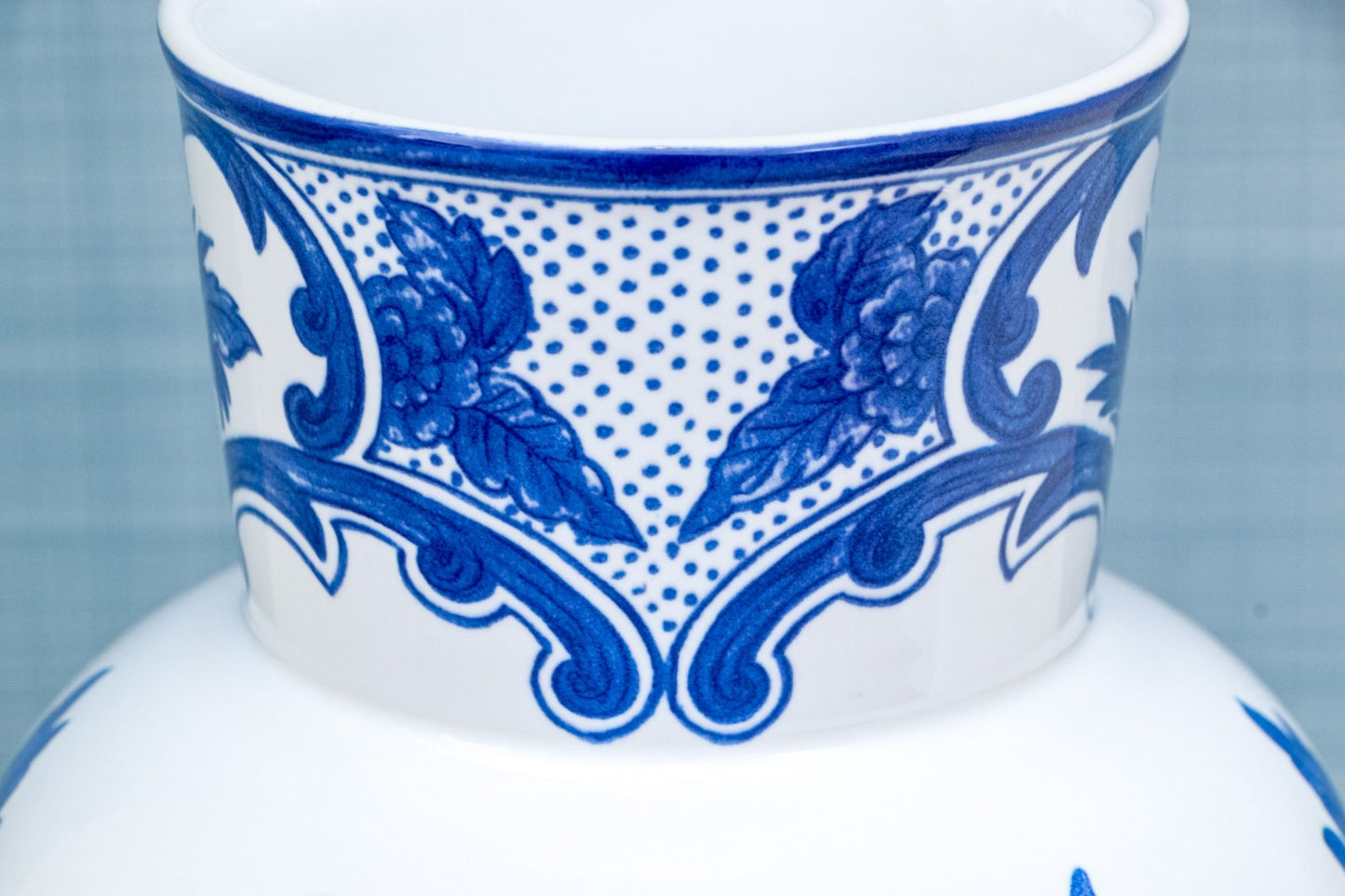 Vintage Tiffany & Co. "Tiffany Delft" Blue And White Vase