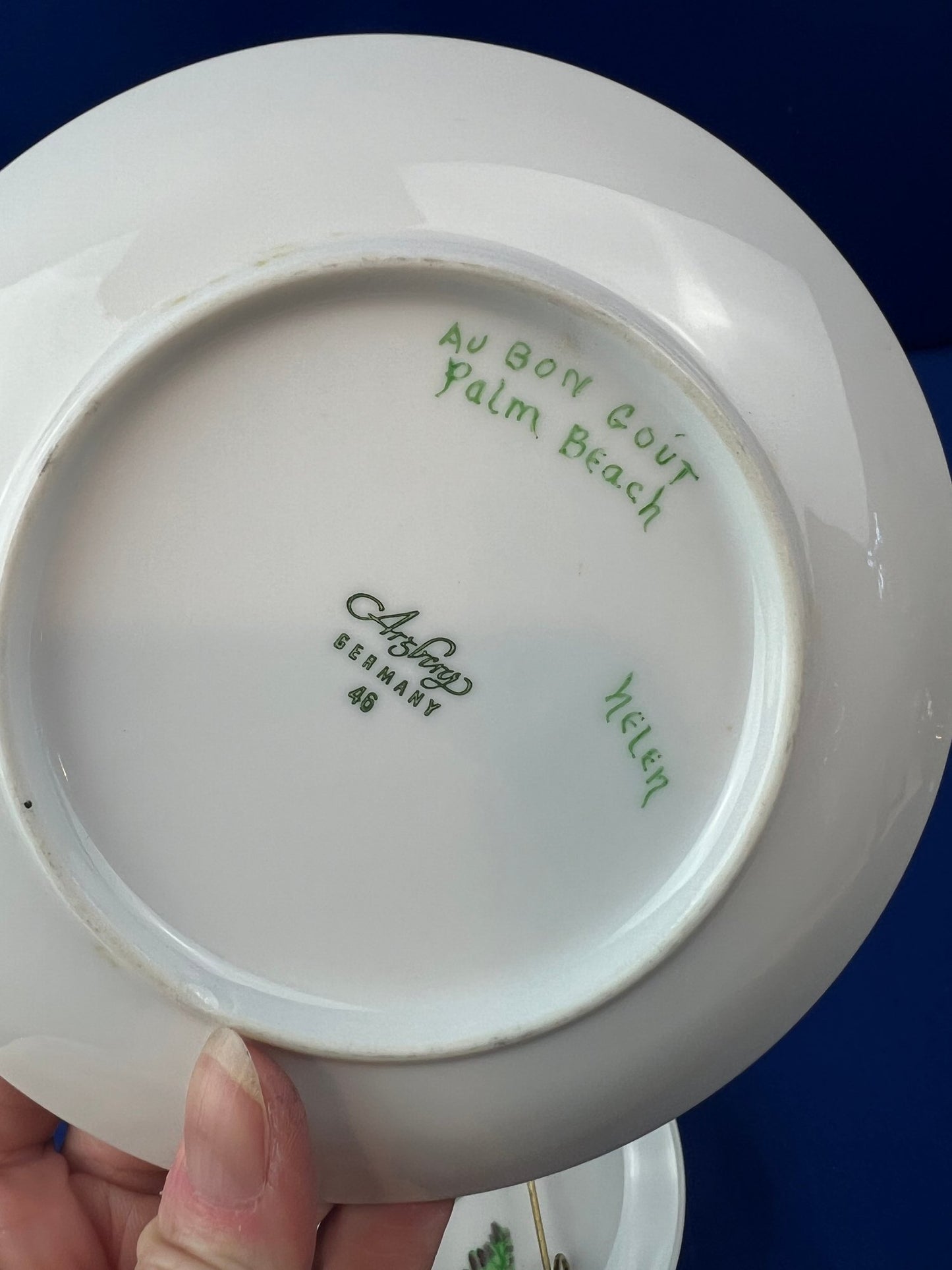 German Porcelain 6" Plates - Signed "Palm Beach - Au Bon Gout - Arzberg Germany"