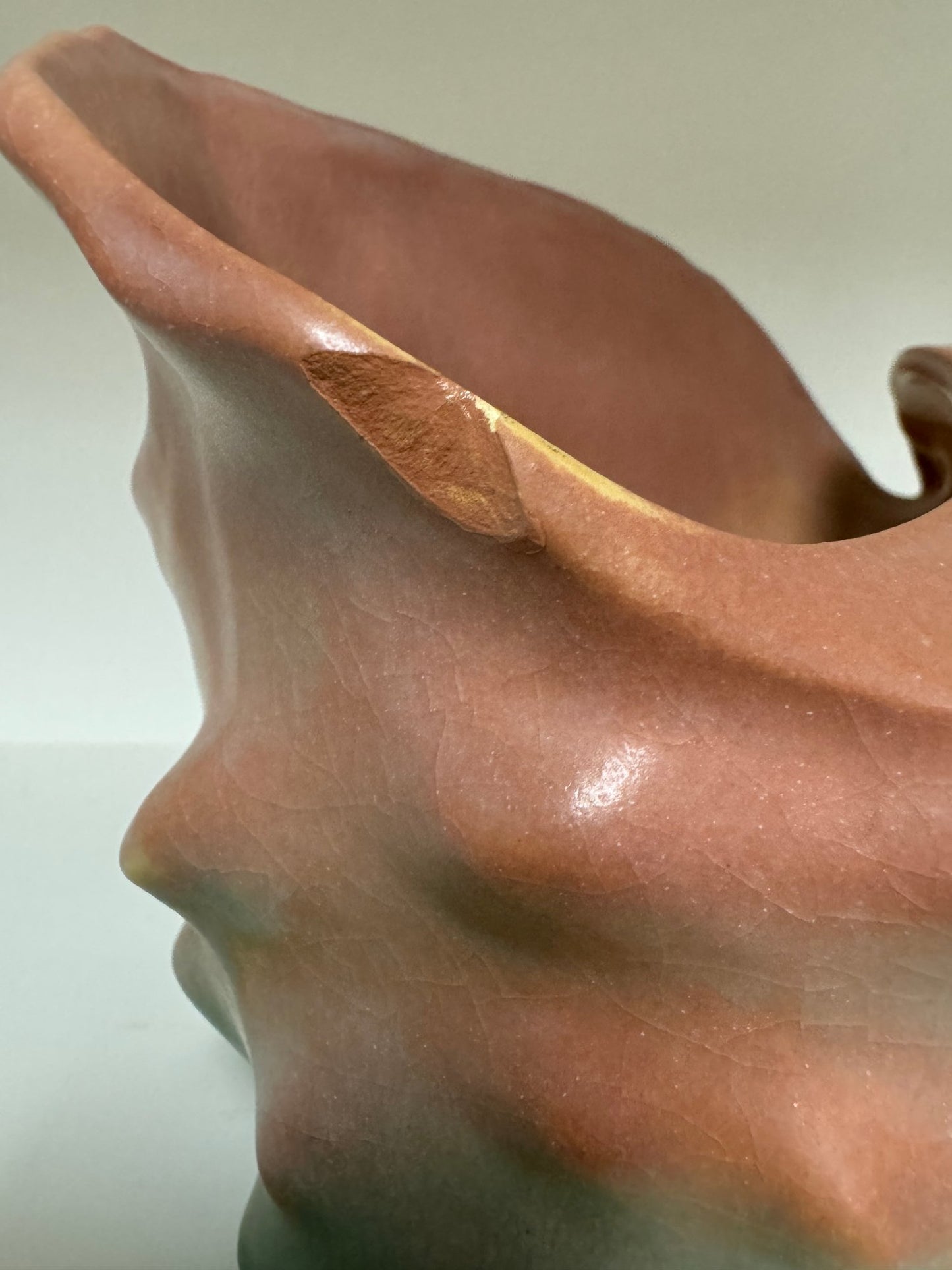 Roseville Peony Conch Shell Planter Vase