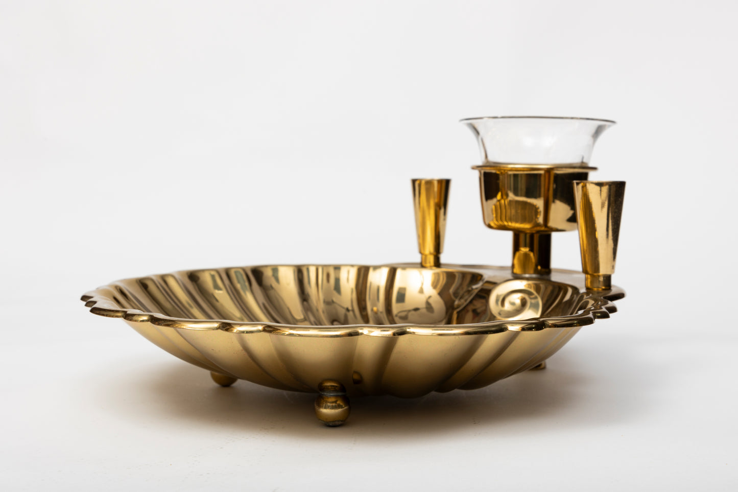 Pair of Solid Brass Seafood Serving Platters