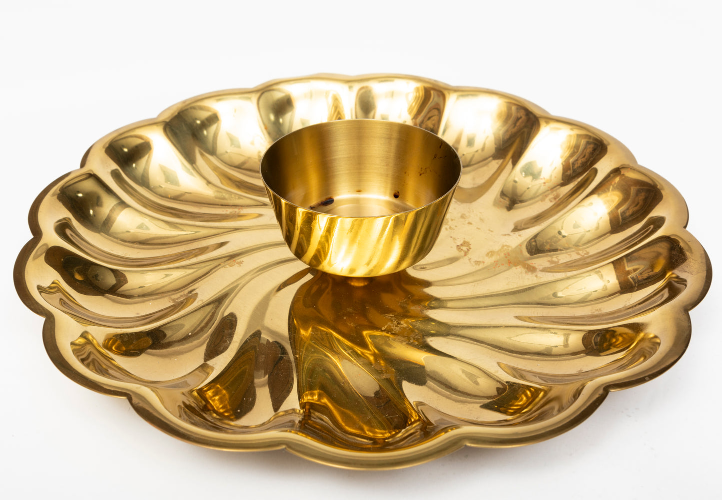 Pair of Solid Brass Seafood Serving Platters