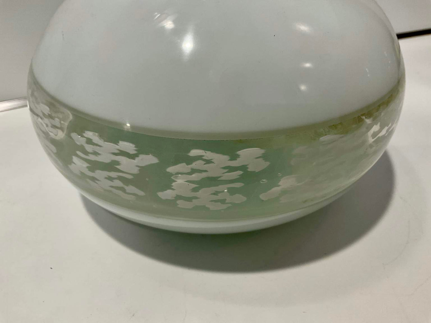 Vintage White Art Glass Vase, Luciano Gaspari, 1964, for Salviati & C.  Signed