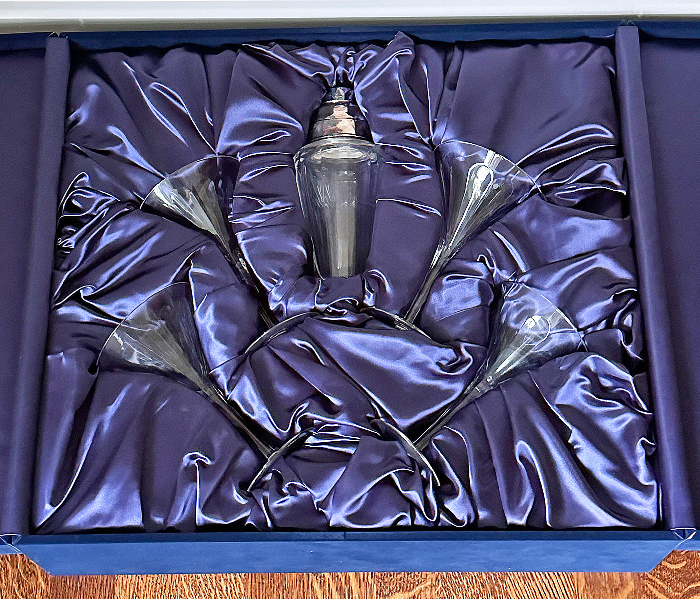 Late 20th Century Faberge Grand Duke Martini Set (Shaker and 4 Glasses) Unused