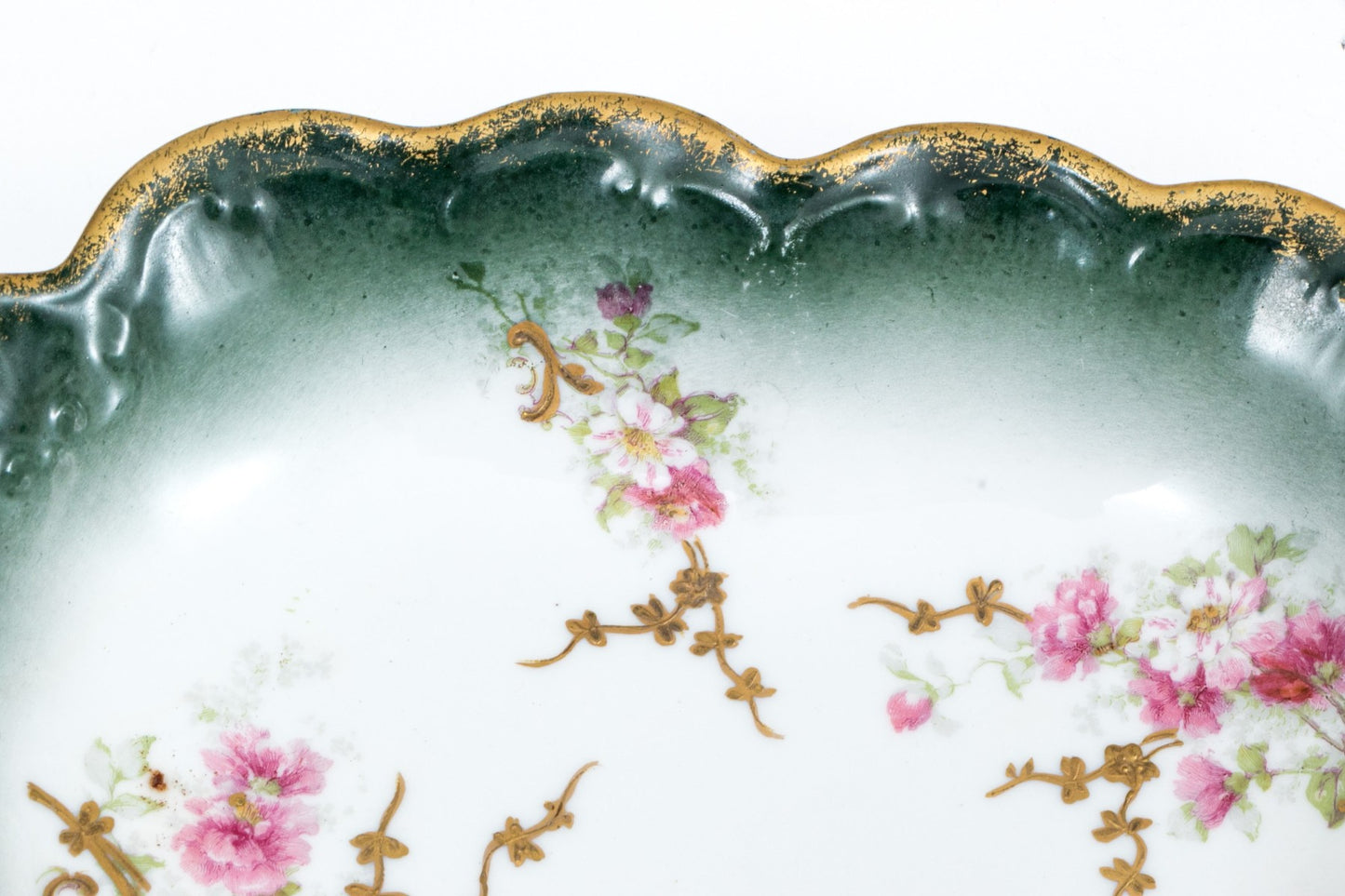 THREE PIECE LIMOGES BOWLS WITH COMPOTE PLATE