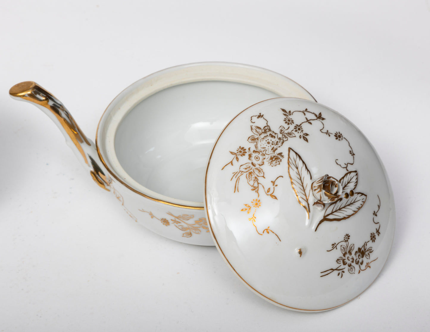 Porcelain Lidded Soup Bowls - Set Of 6