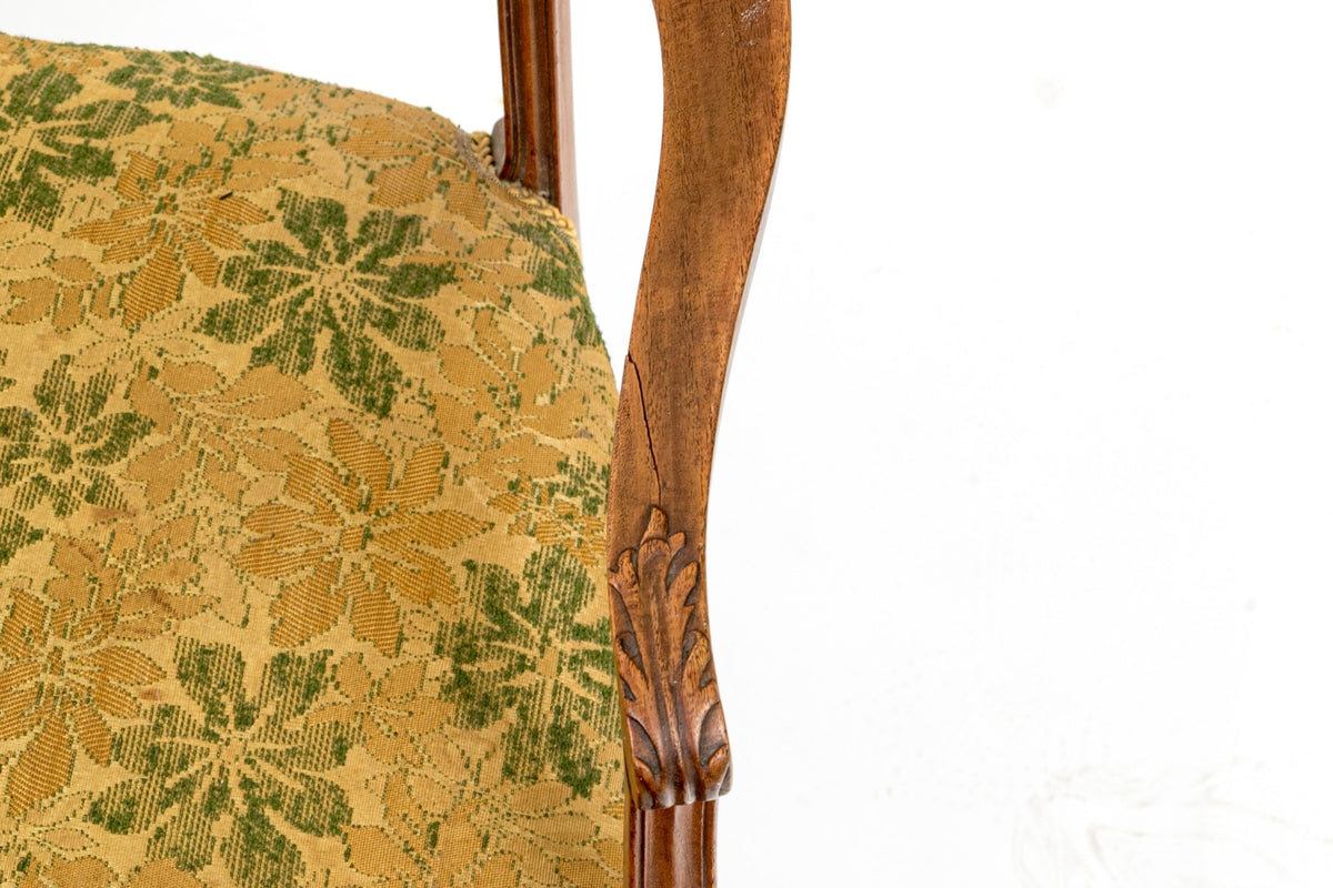 Two Antique Art Nouveau Period Fruit Wood Parlor Chairs