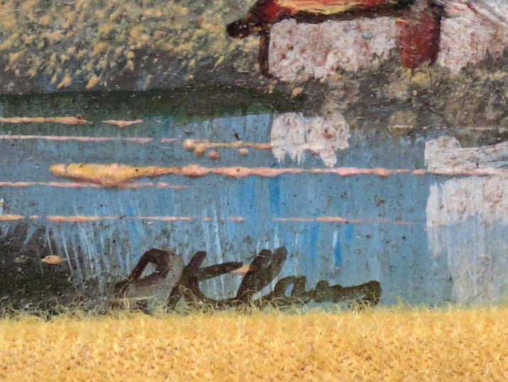 Vintage Oil Painting, Signed P. KLaus, Ornate Gilt Framed & Signed P. Klaus