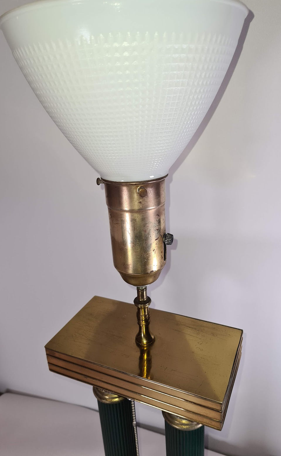 Antique Tall Table Lamp with Corinthian Columns