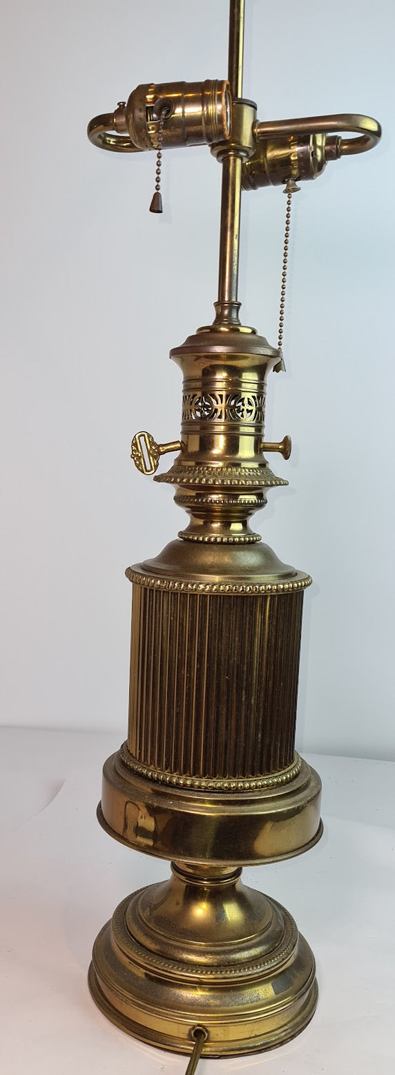 Vintage Paul Hanson Brass Table Lamp with Keys