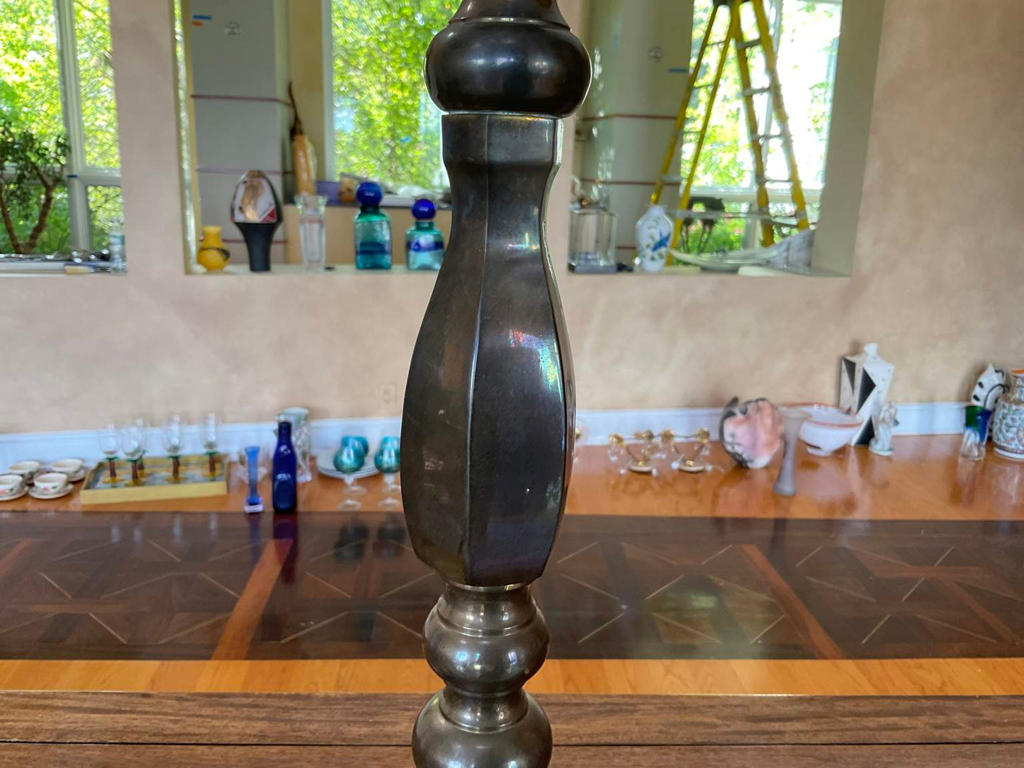 Pair of Vintage Brass Pillar Candle Holders