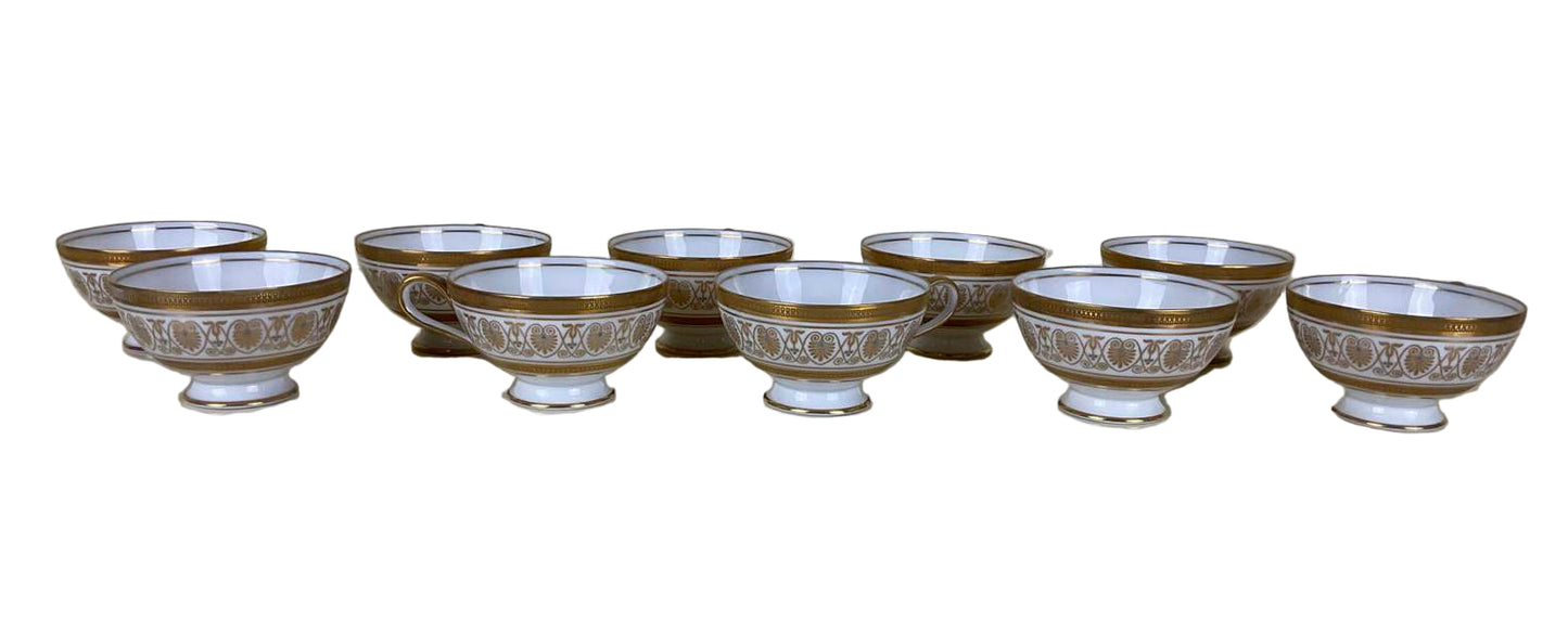 Set of 10 Vintage Thomas Rosenthal of Germany Demi Tasse Cups and Saucers - 12 pcs