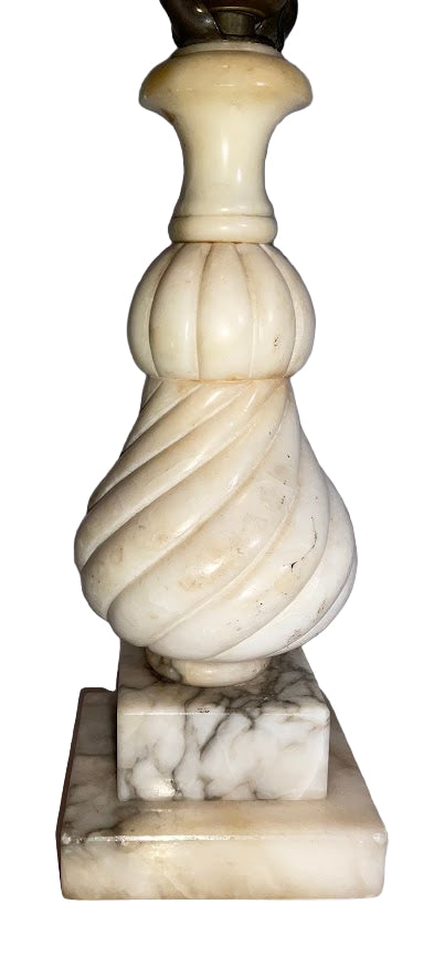 Beautiful Pair of Vintage Italian Hand Carved Alabaster Table Lamps
