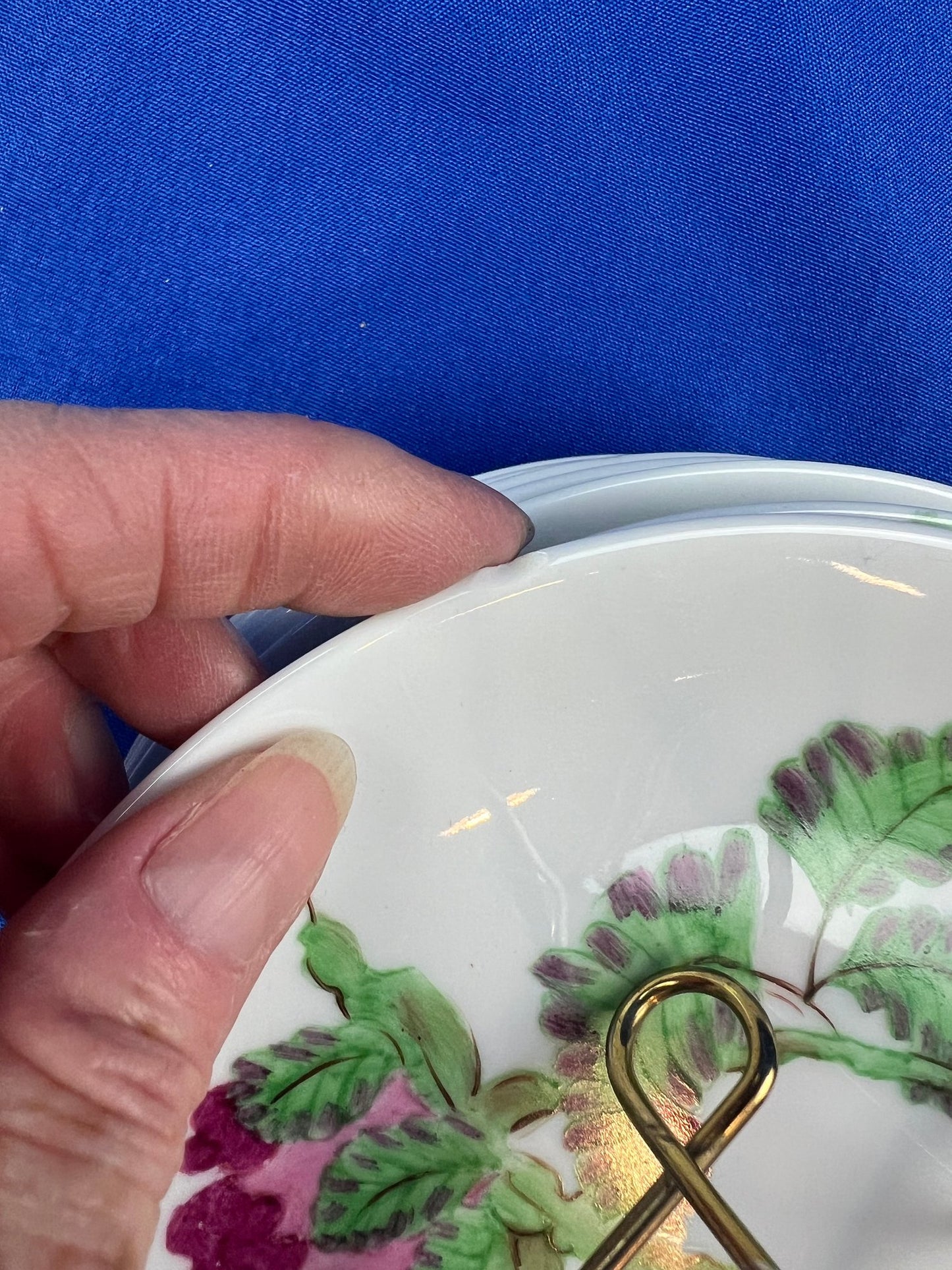 German Porcelain 6" Plates - Signed "Palm Beach - Au Bon Gout - Arzberg Germany"