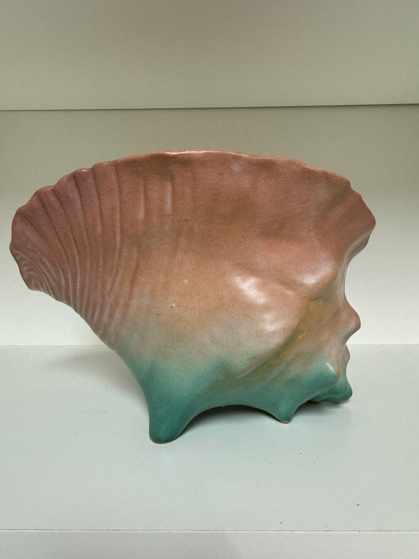 Roseville Peony Conch Shell Planter Vase