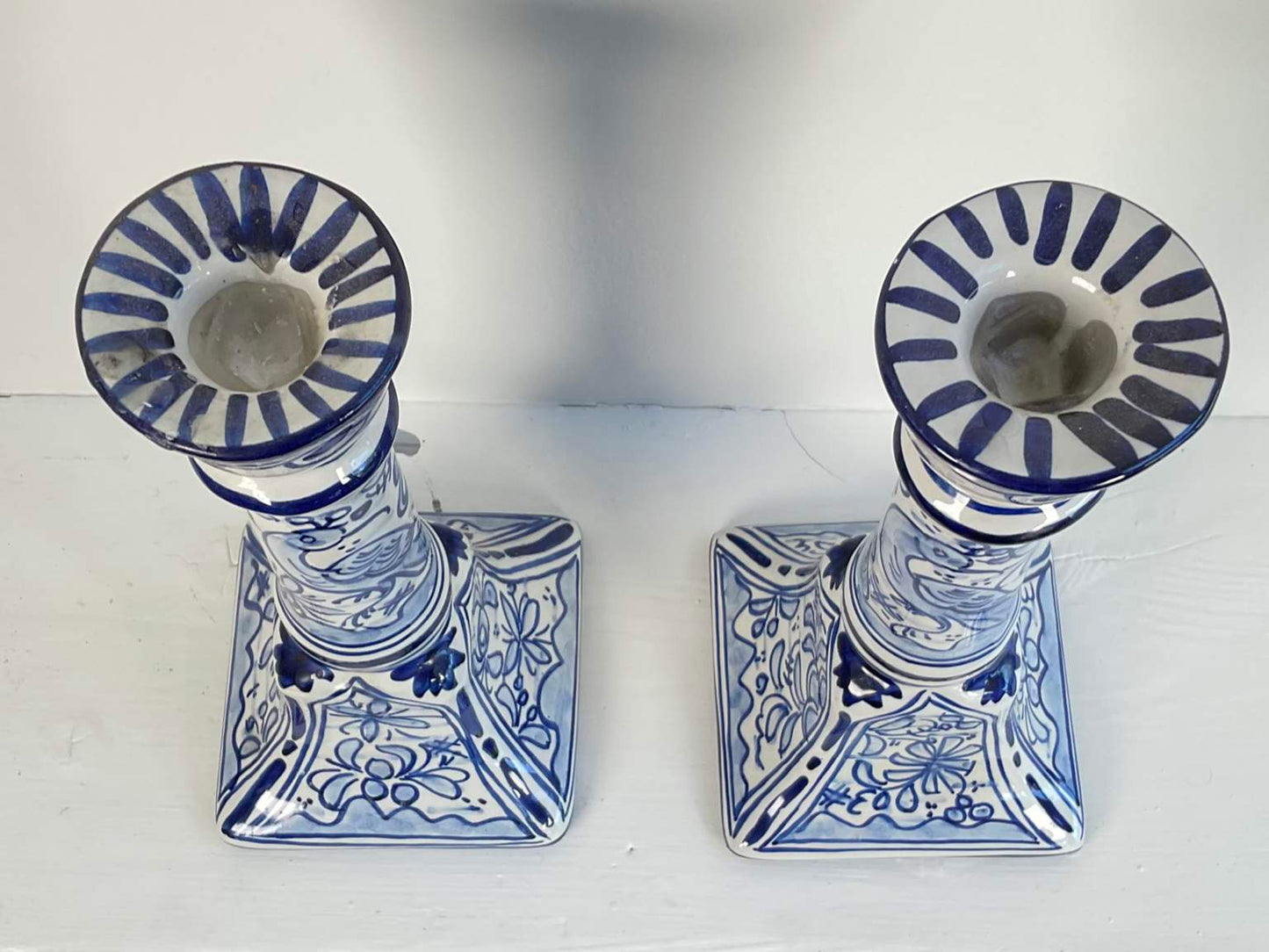 Pair of La Terrine Ceramic Candleholders