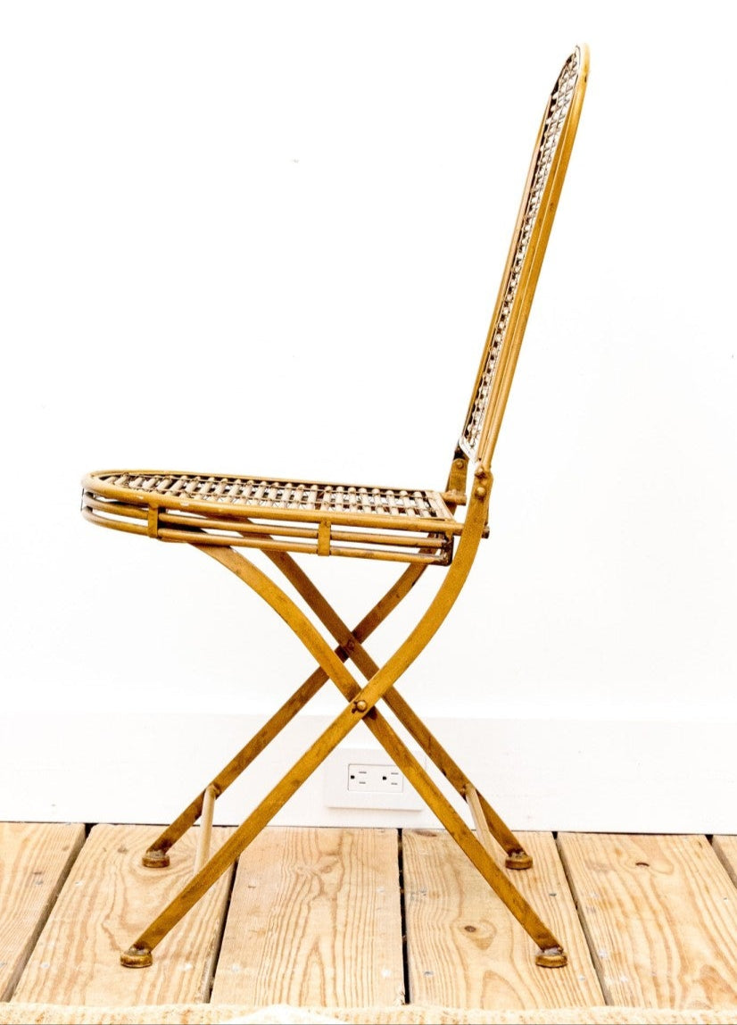 Stunning Bronzed Finished Faux Bamboo Aluminum Folding Chair