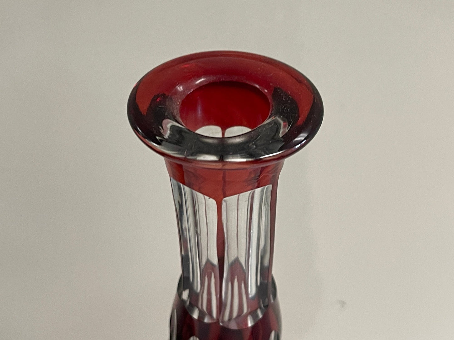 Ruby Red Cut Glass Decanter