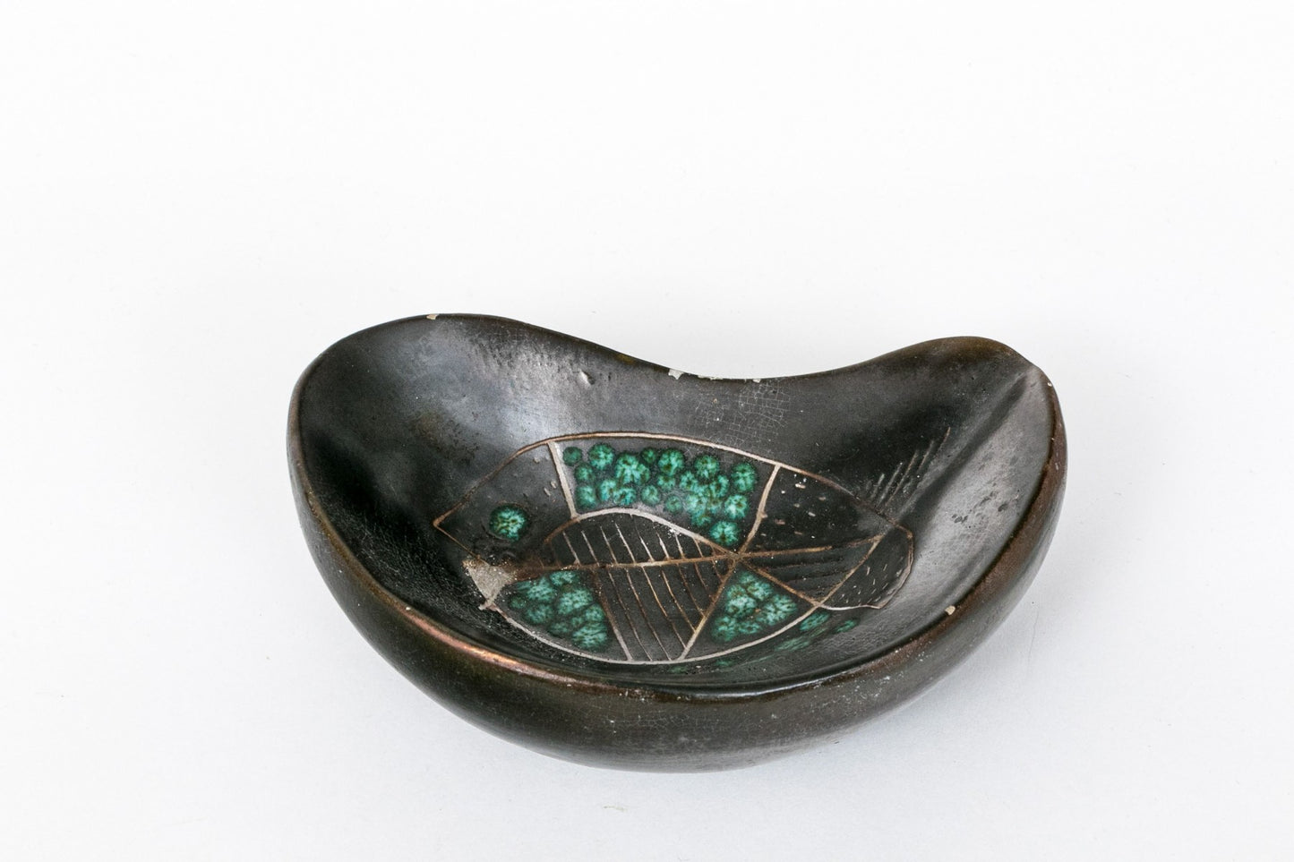 Rare one of a kind MGM Ceramic Dish Fish/Bird Motif attributed to Astrid Tjalk (Denmark)