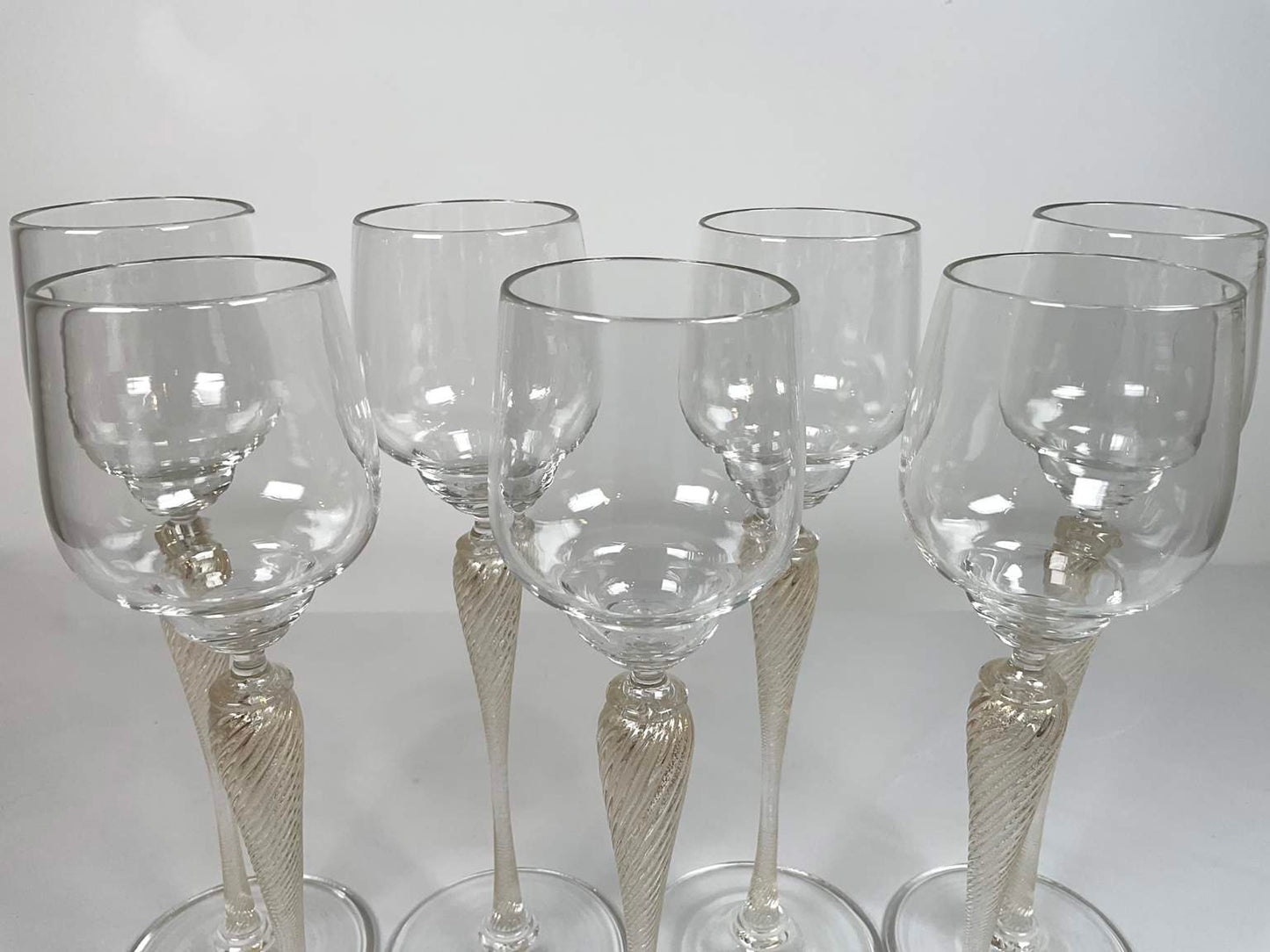 Extra Tall Murano Champagne - Cordial Glasses, 8 pcs