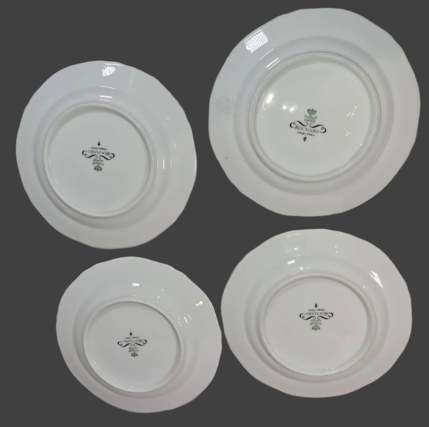 Rare Handpainted Vintage Rochard Limoges France, Butterfly Plates, Appetizer, Salad, Dessert Plate 7 1/2"