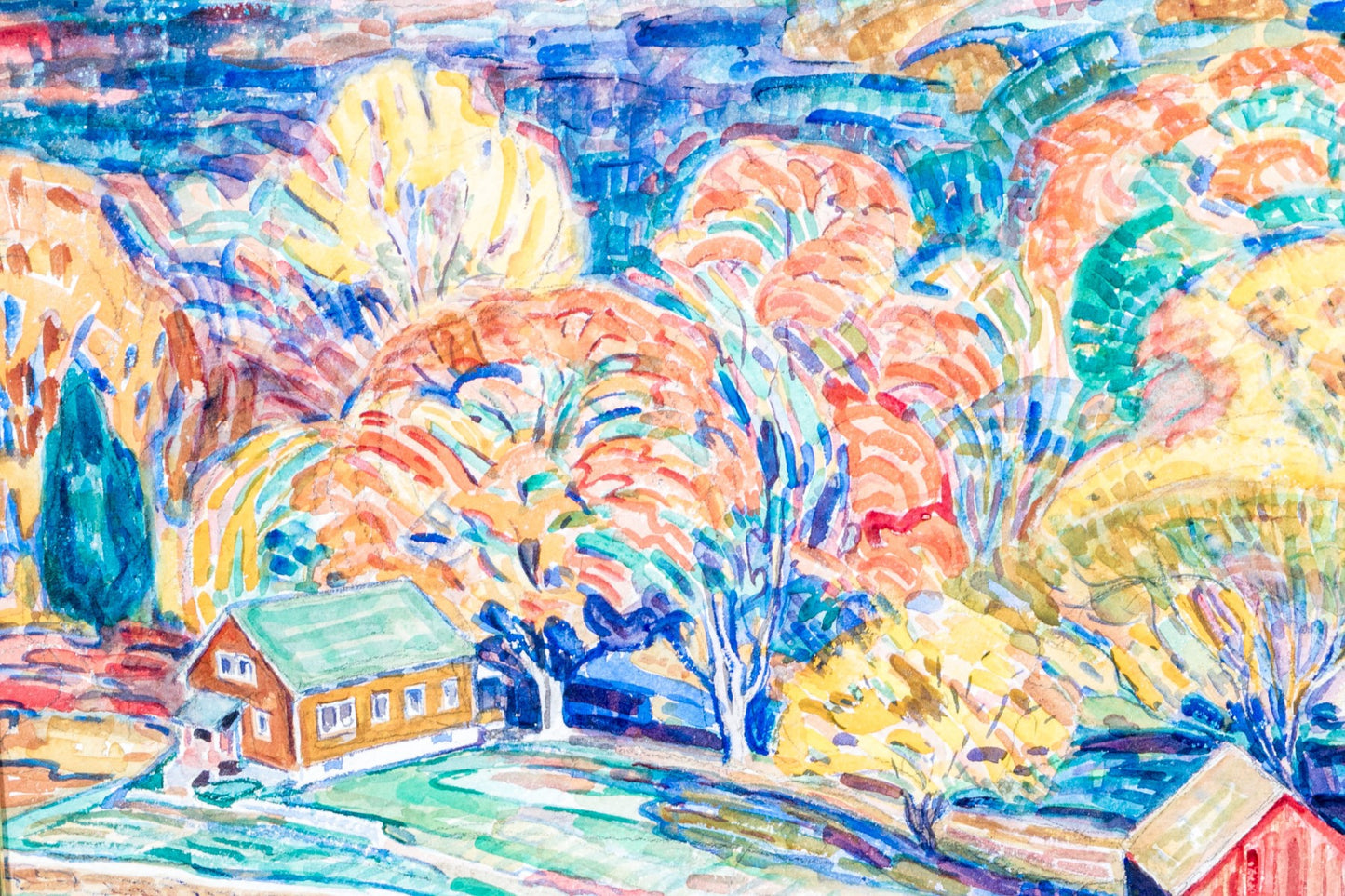 RICHARD S. DAGGY (AMERICAN, 1892-1973) EXPRESSIONISTIC WATERCOLOR ON PAPER, LANDSCAPE