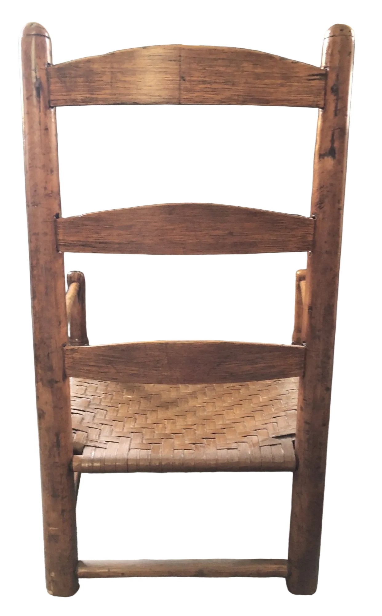 Antique Children's Ladder Back Splint Weave Seat Chair