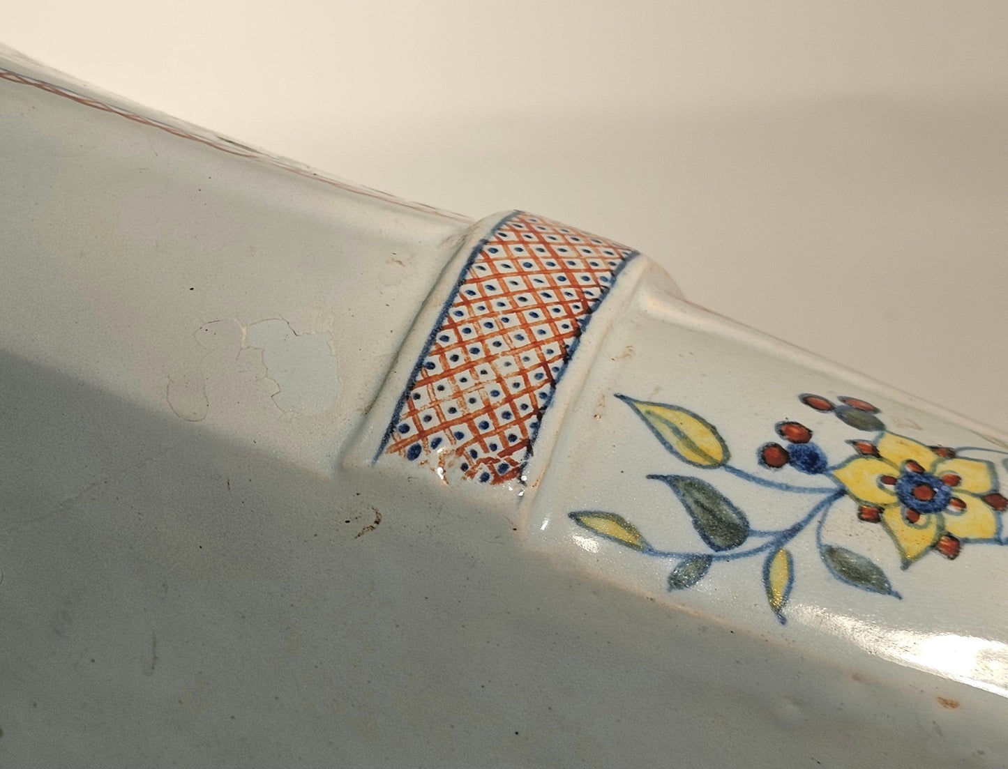 Unique French Rouen Faience Corner Pocket Vases