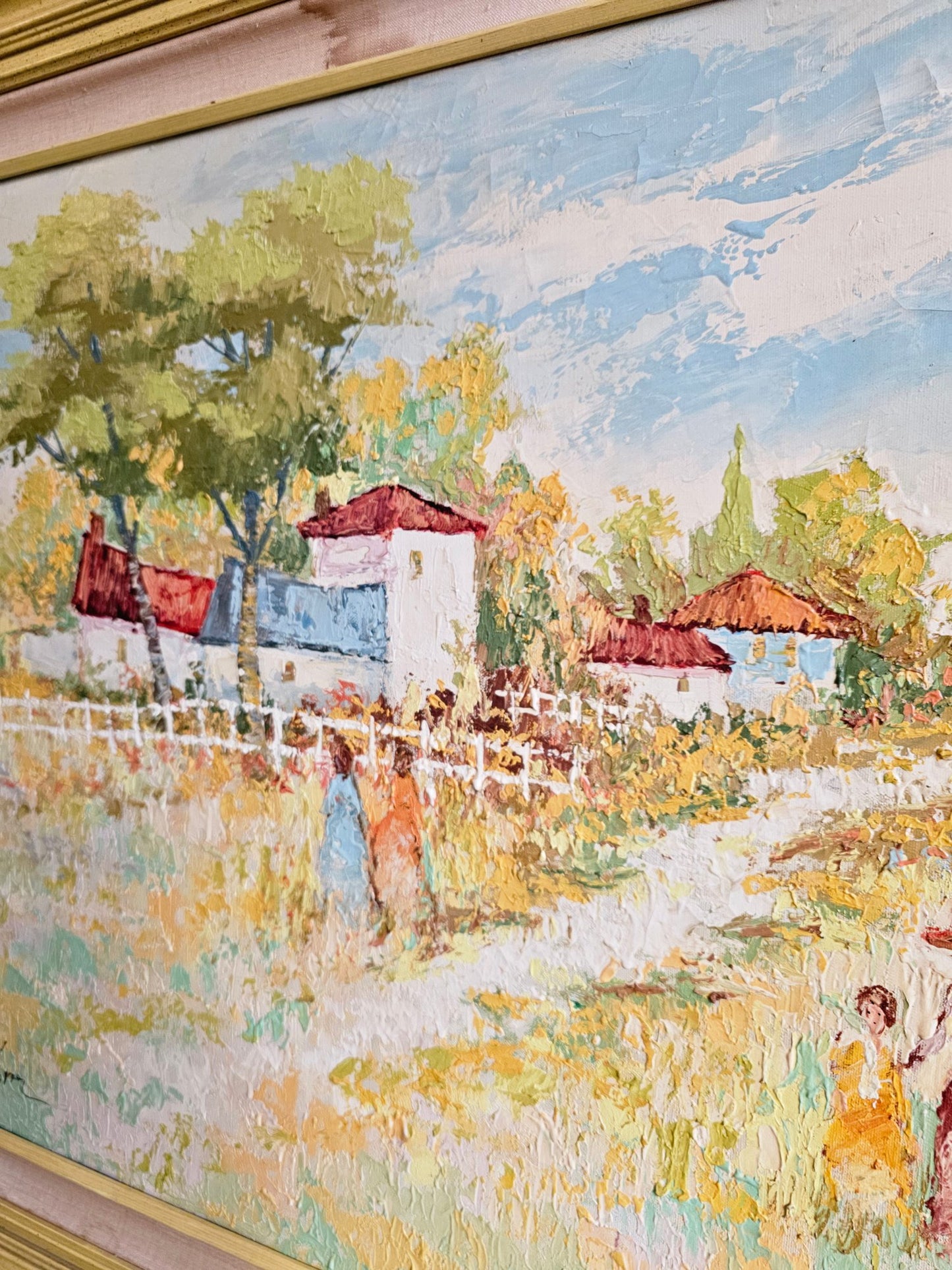 Beautiful Vintage Landscape Painting, Oil on Canvas, Signed