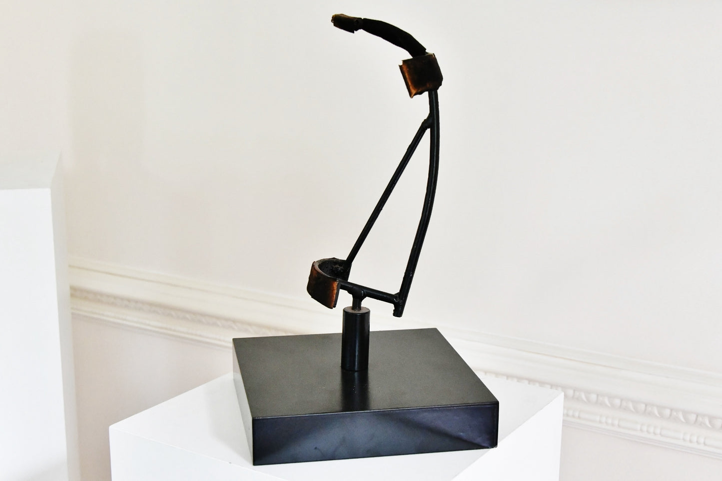 Brutalist Iron Sculpture On Base