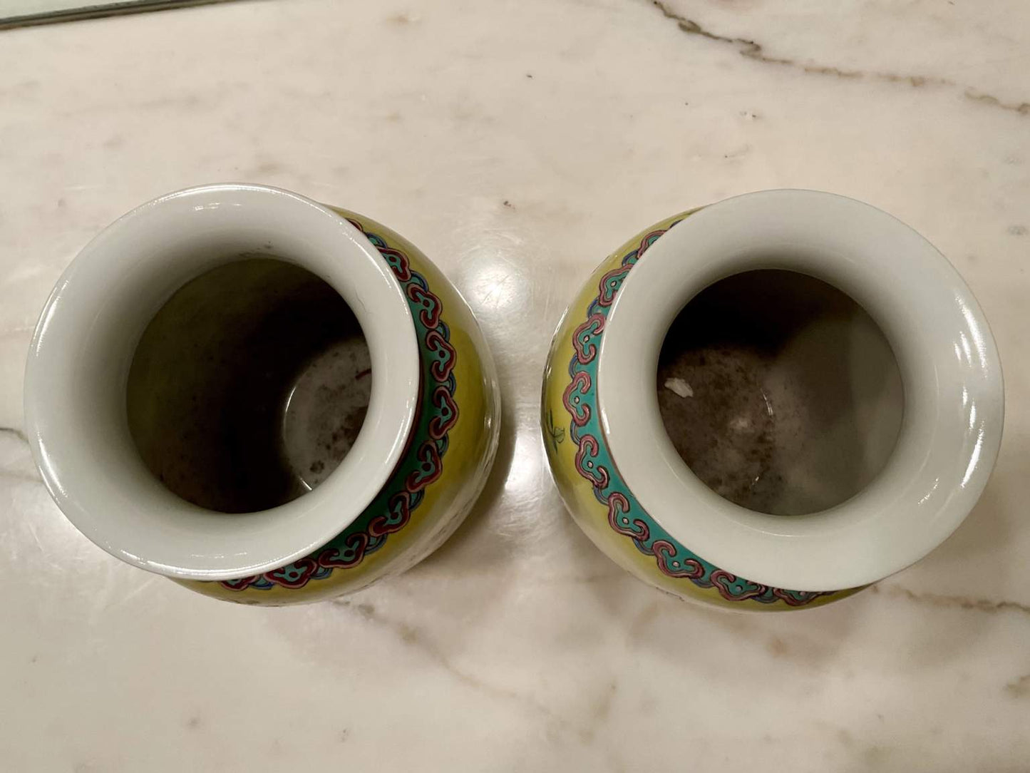 Pair of Vintage Chinese Famille Rose Porcelain Vase